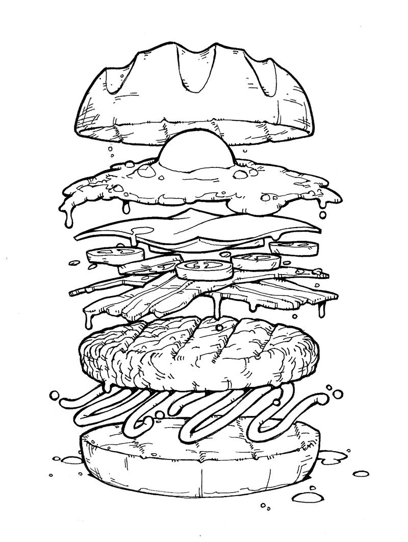 burger zum ausmalen