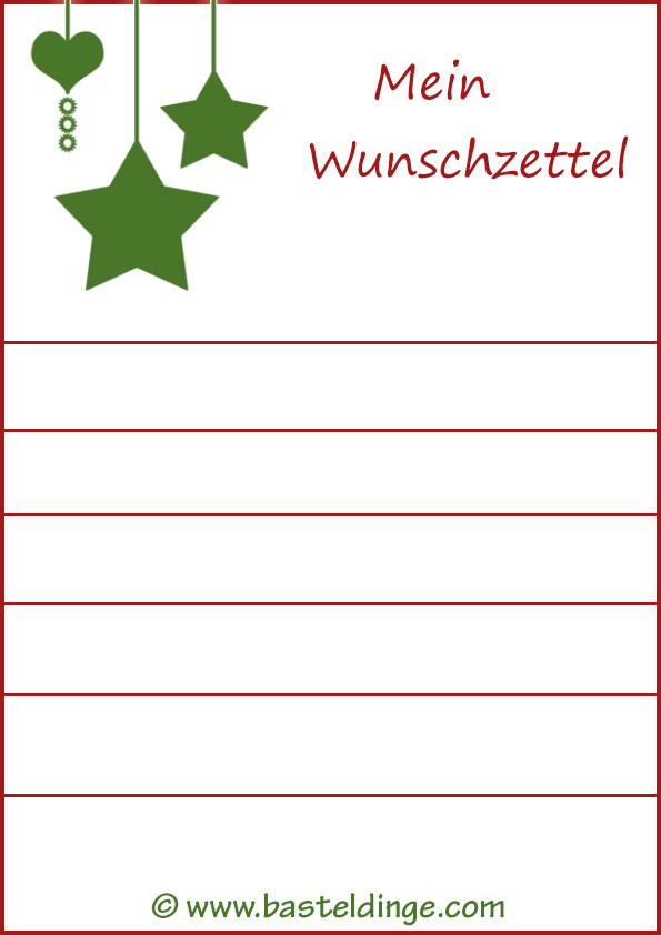 Weihnachten Wunschzettel zum ausdrucken – Seite 2 – Basteldinge