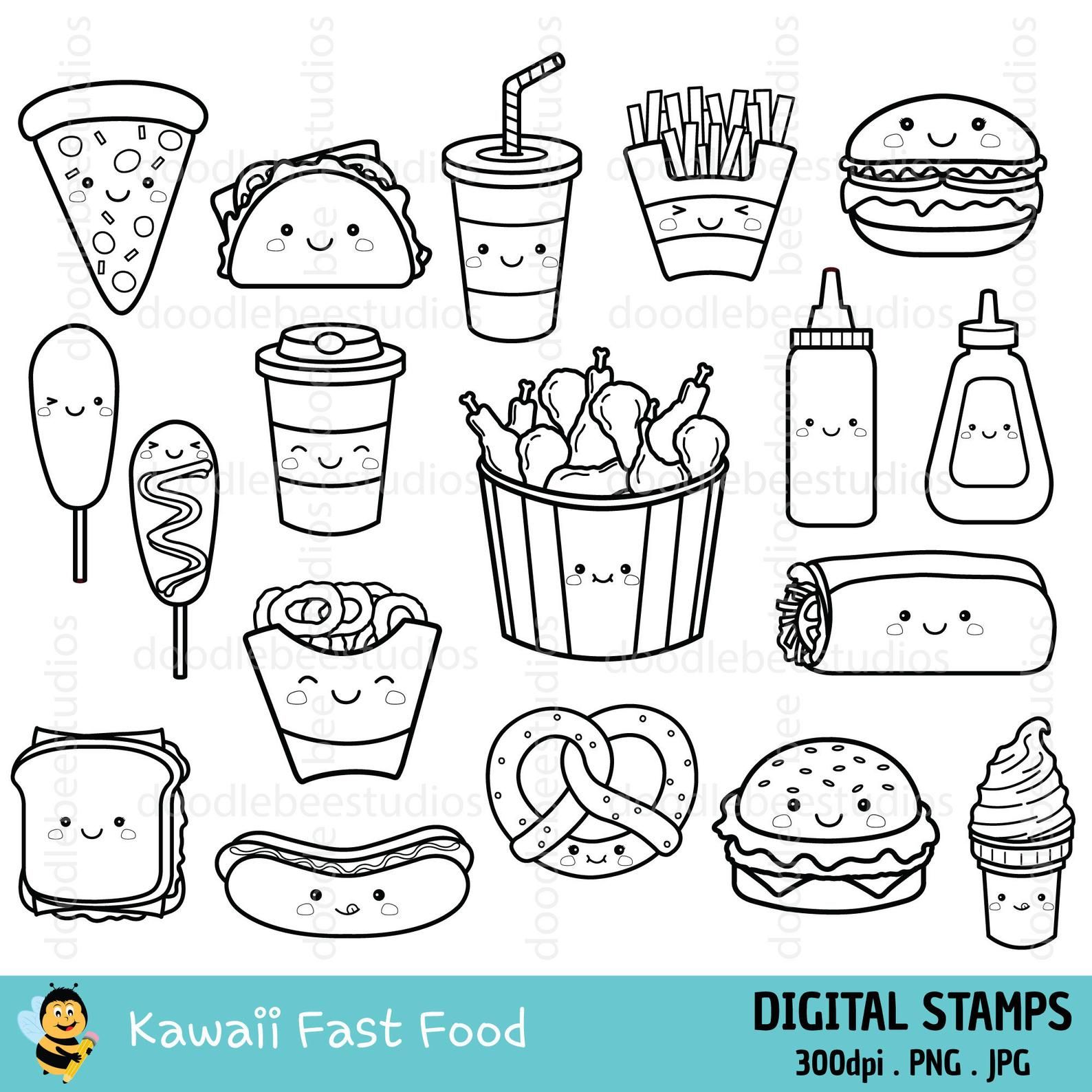 ausmalbilder kawaii food