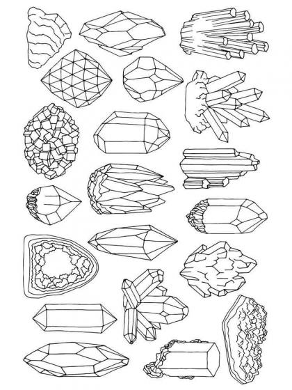 Edelsteine Ausmalbilder - Kostenlose Malvorlagen