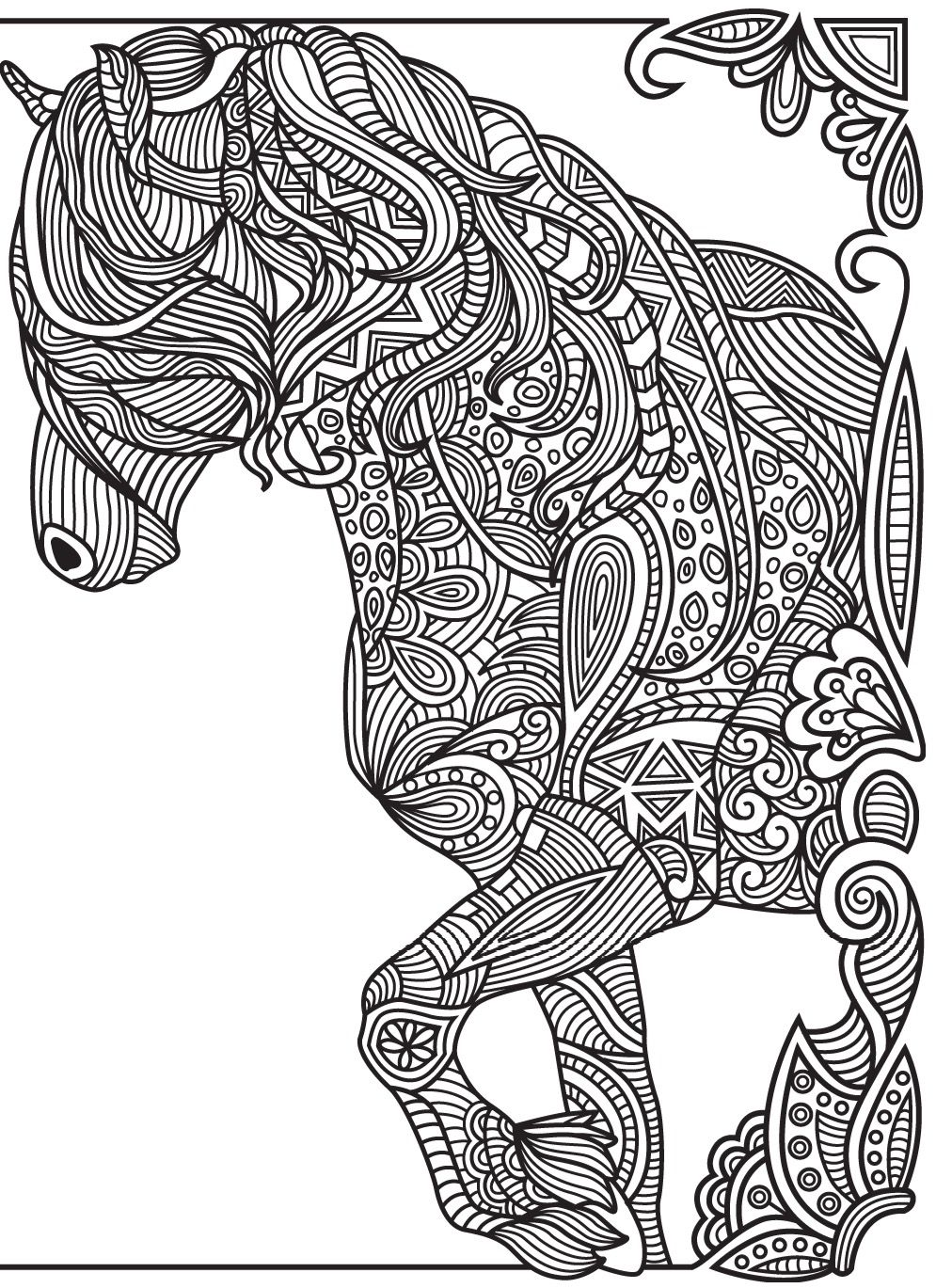 Horses | Colorish: coloring book app for adults mandala relax by