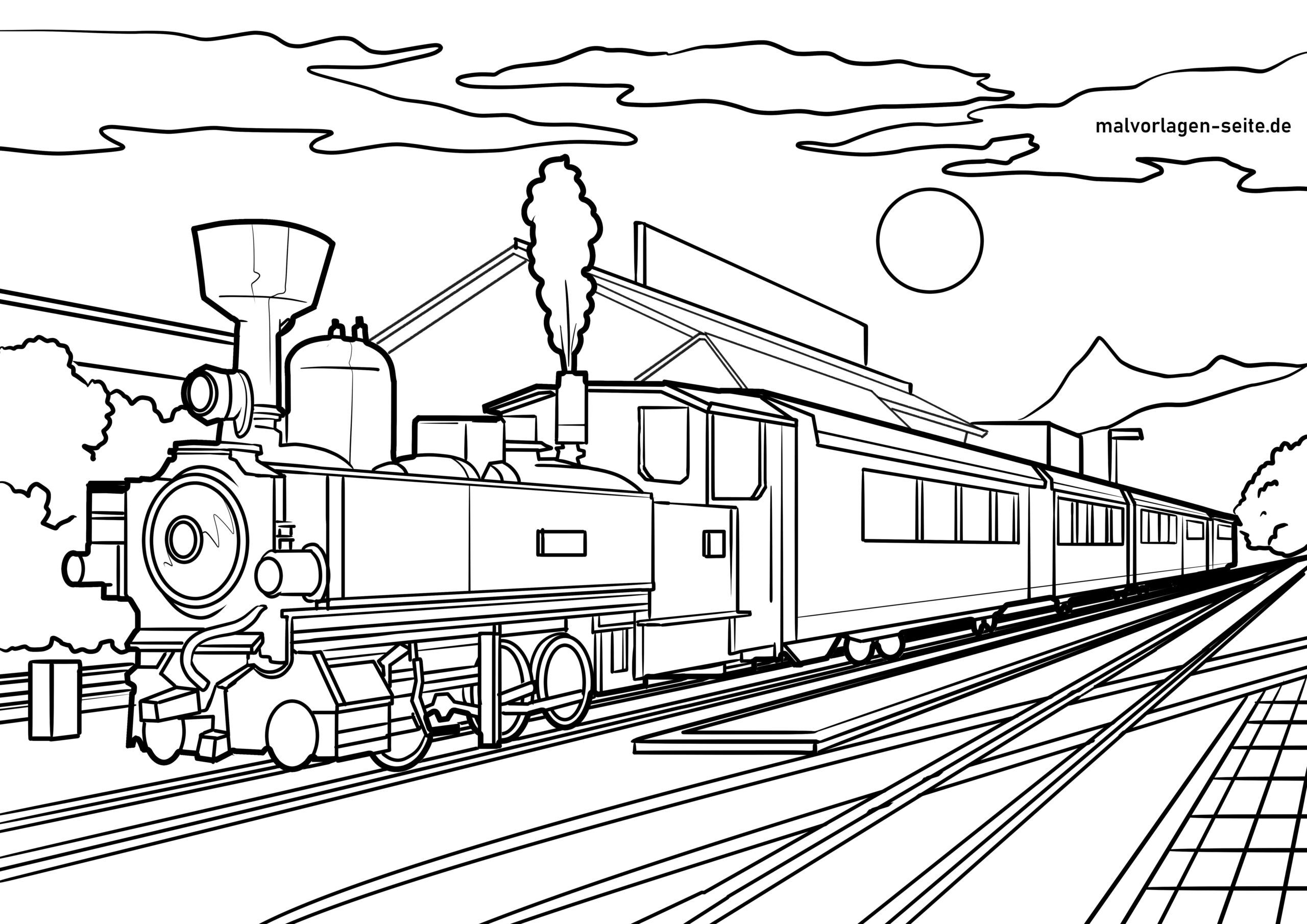 Train Station Coloring Pages