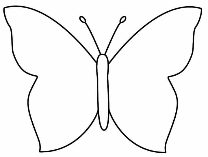 Easy Butterfly Drawing, Butterfly Outline, Butterfly Stencil, Butterfly