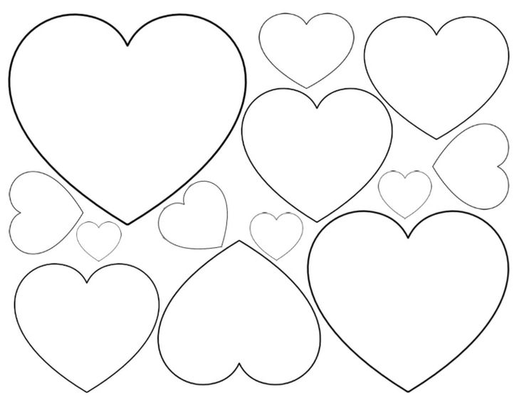 Herz in verschiedenen Größen | Printable heart template, Heart template