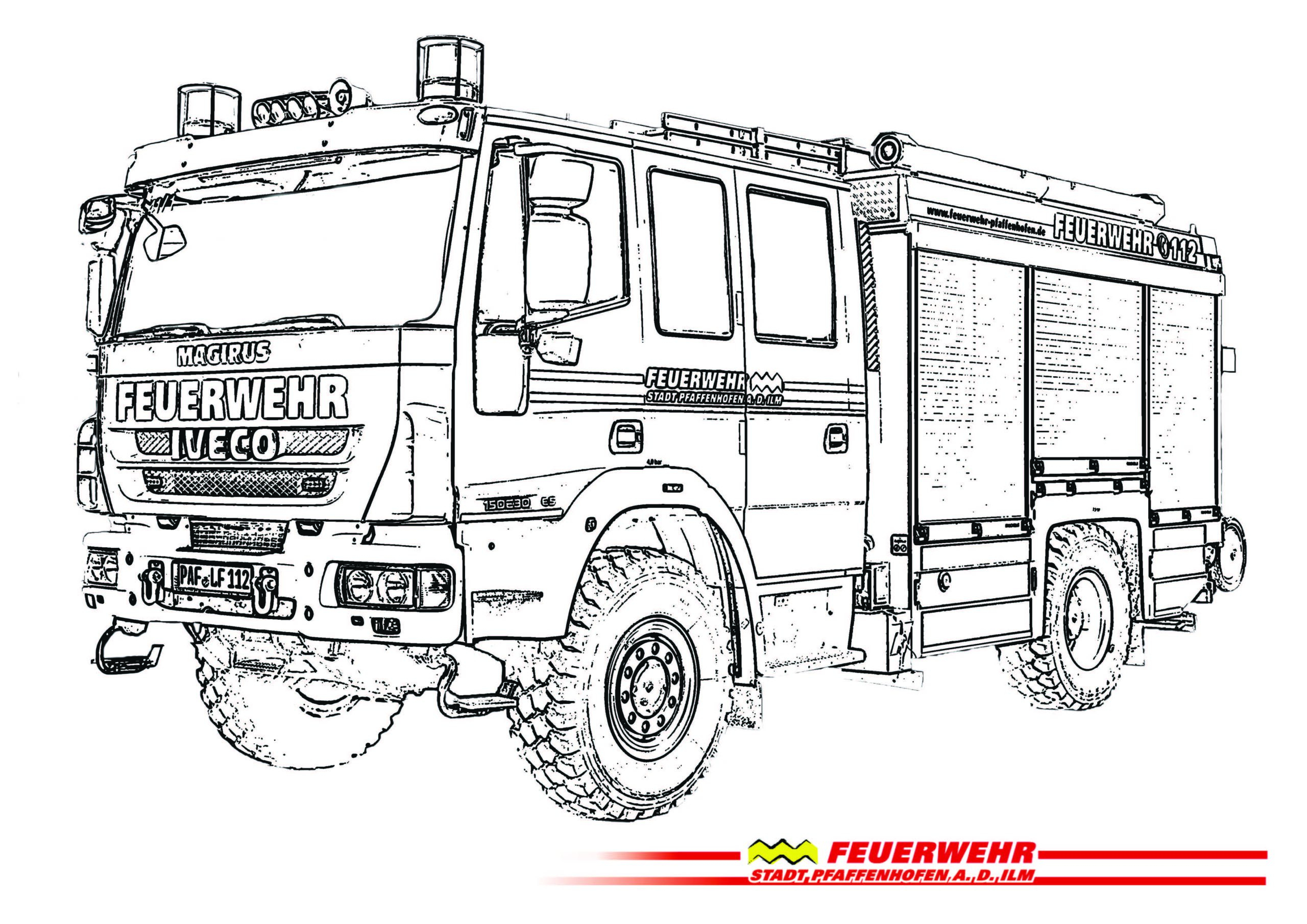 Ausmalbild Feuerwehr - kinderbilder.download | kinderbilder.download