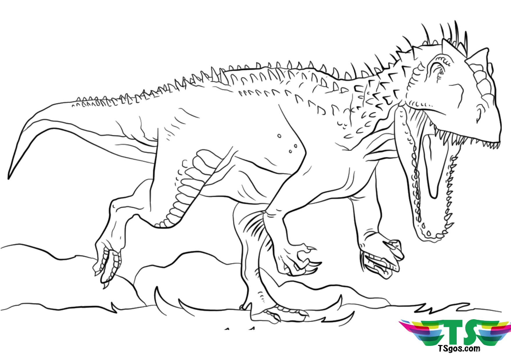 Dinosaur Tyrannosaurus rex coloring page - TSgos.com