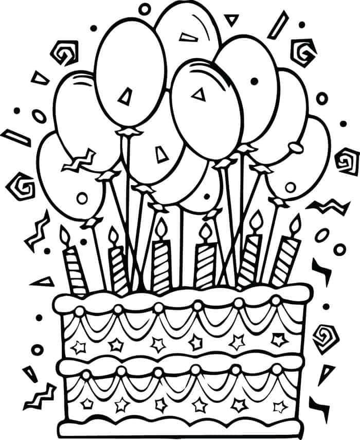 Geburtstag Ballon Bundle Malvorlagen - Nature Coloring Pages | Happy