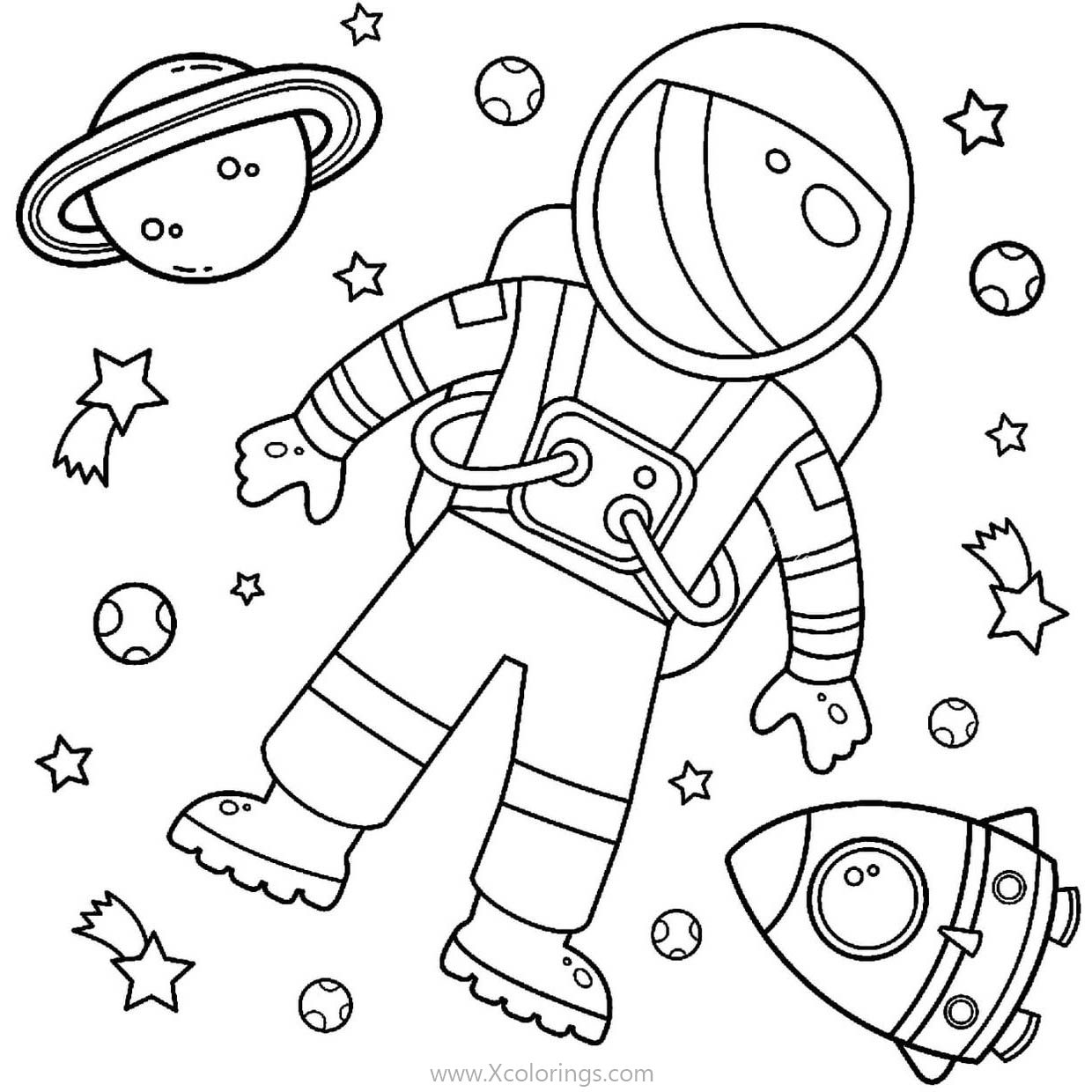 Astronaut Colouring Sheets