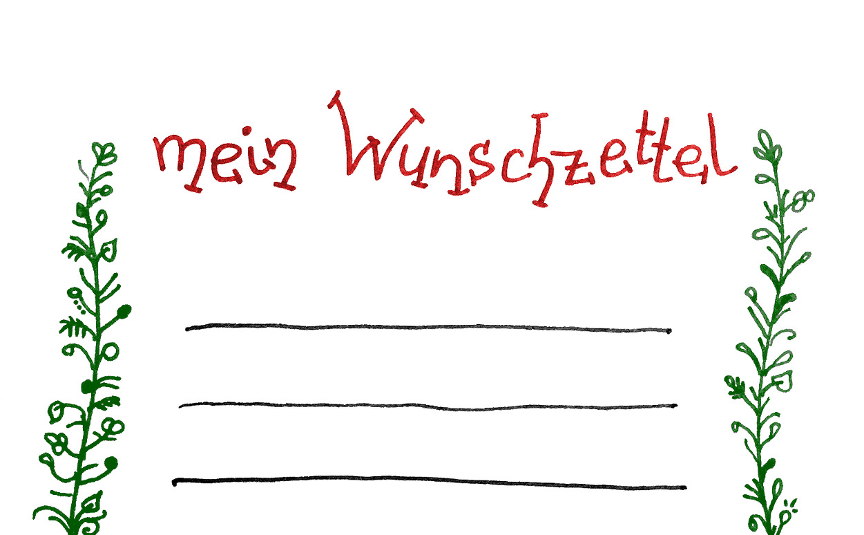 Wunschzettel-Vorlage zum Ausdrucken | Bunte Galerie