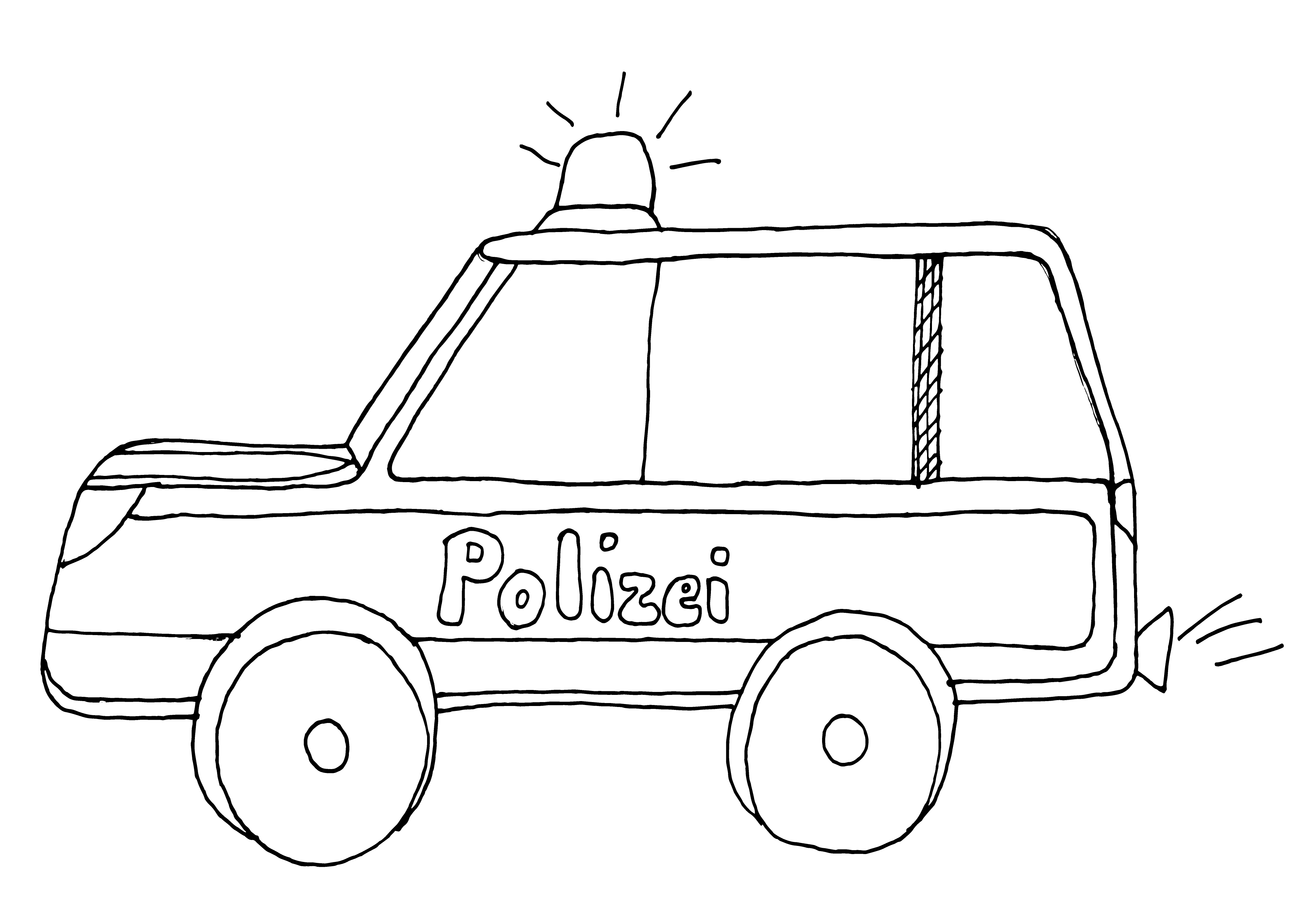 Polizeiauto Mit Blaulicht Ausmalbild | Toy car, Wooden toy car