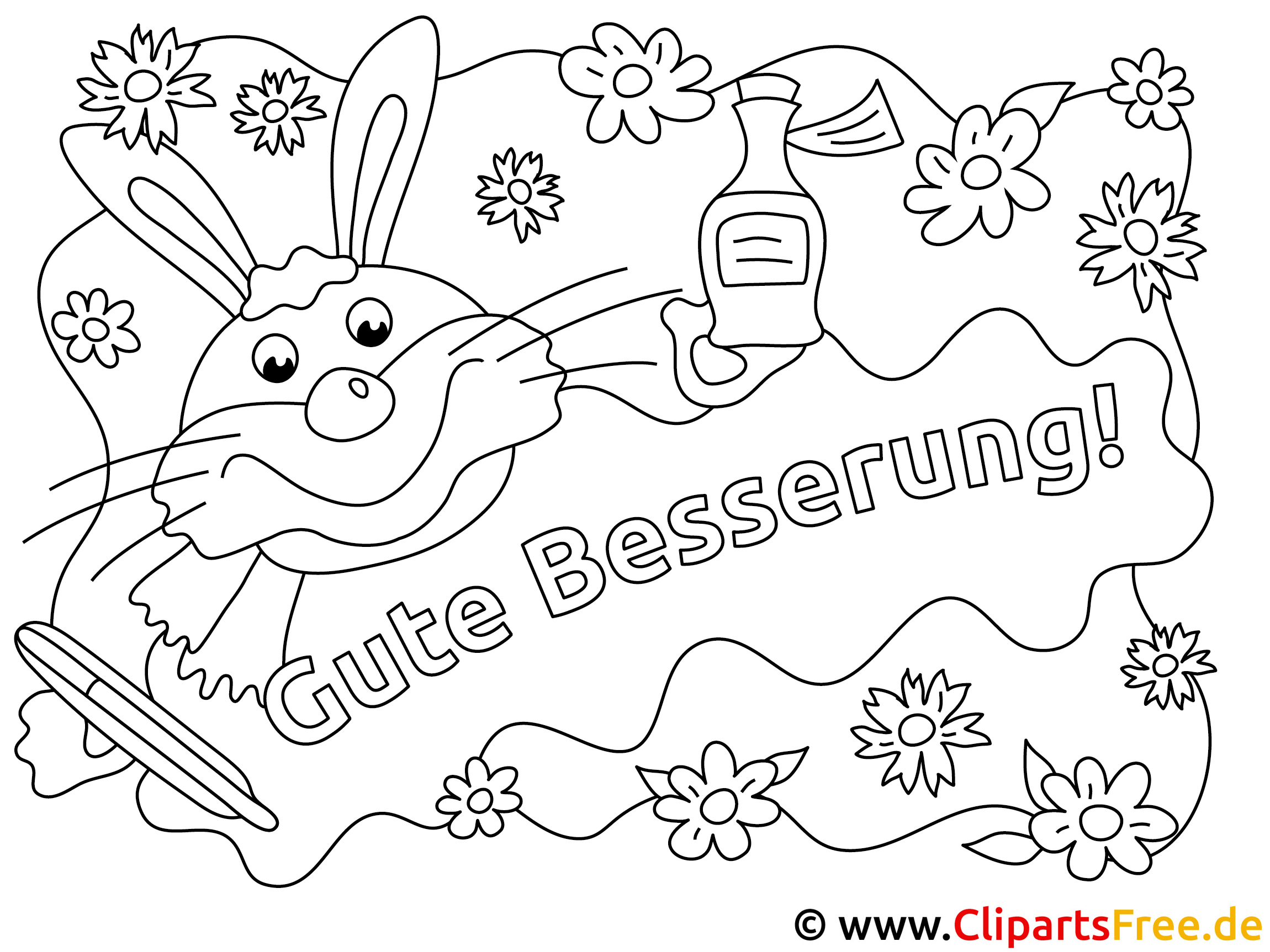 Lapin guérit bientôt images à colorier gratuites