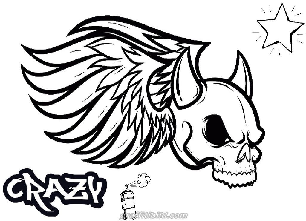 8+ Skull Graffiti Coloring Pages Ideas - xsadzca