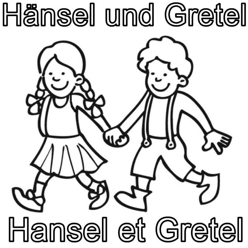 Ausmalbild 120+ Malvorlagen zum Französisch lernen: Hänsel und Gretel