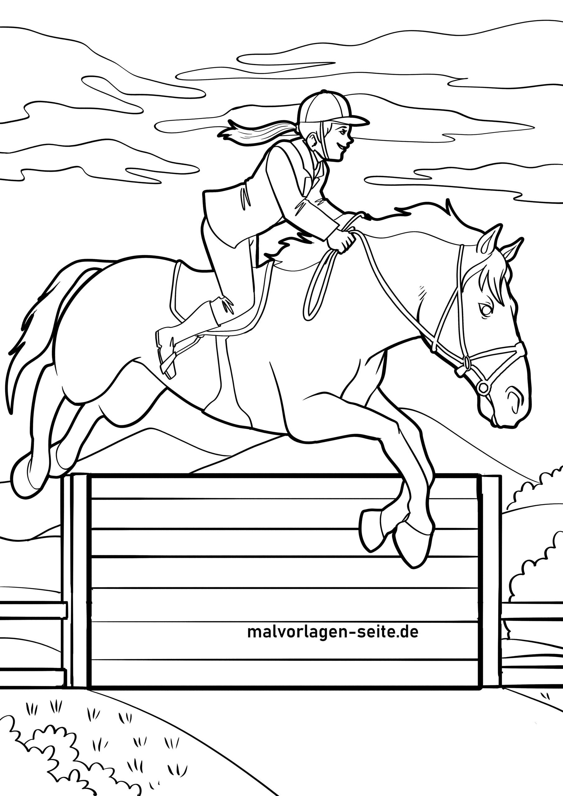 Tolle Ausmalbilder Pferde und Reiten kostenlos herunterladen