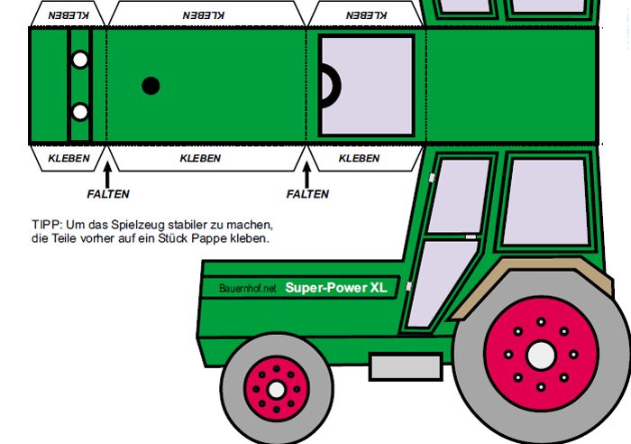 bastelvorlage traktor