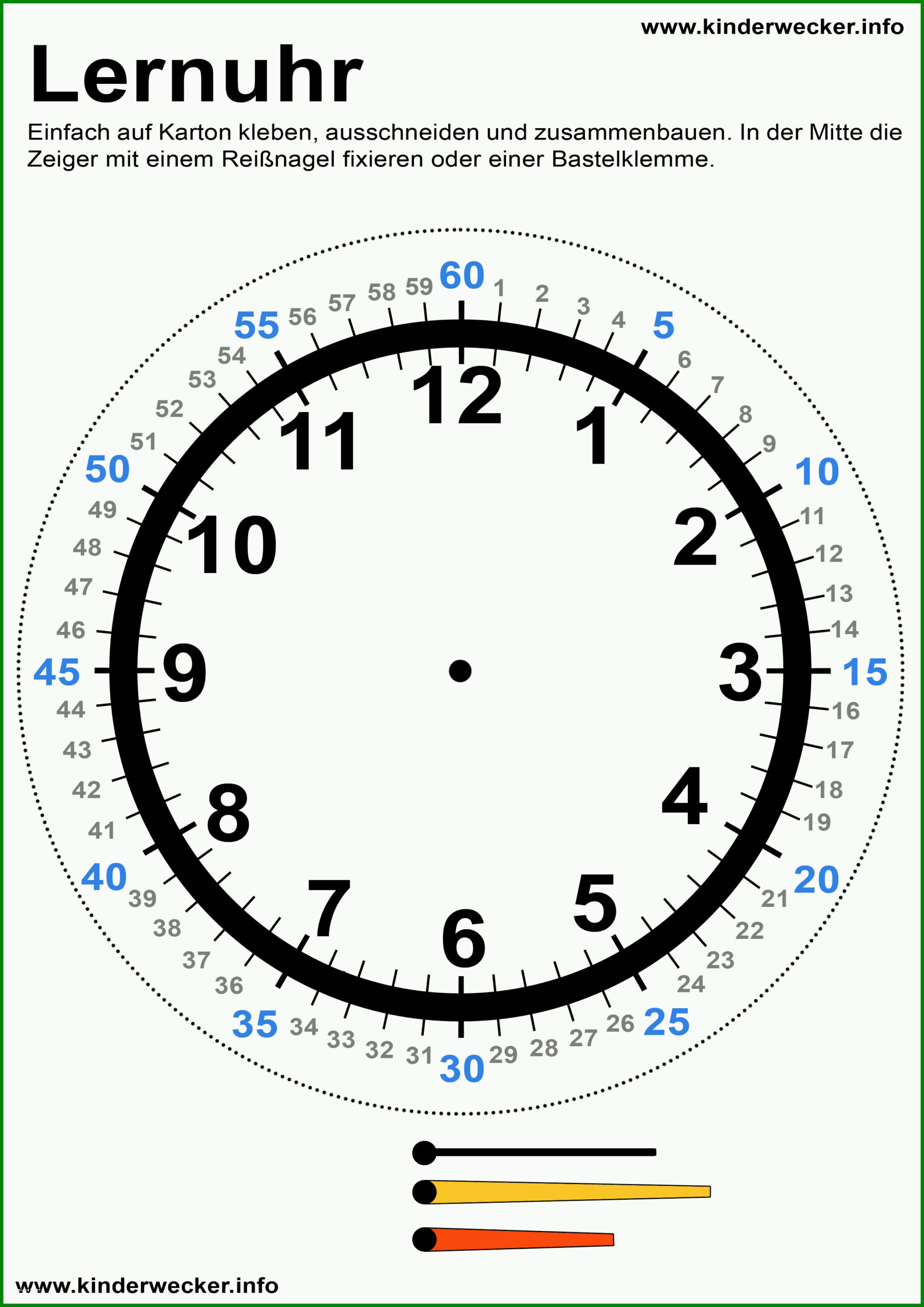 uhr vorlage zum ausdrucken