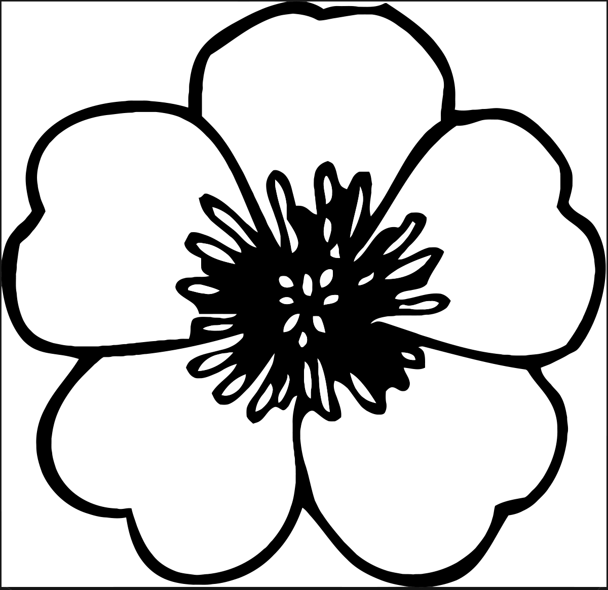 blumen-ausmalbilder-dekoking-com-2 | Desenhos de linha flor, Clipart de