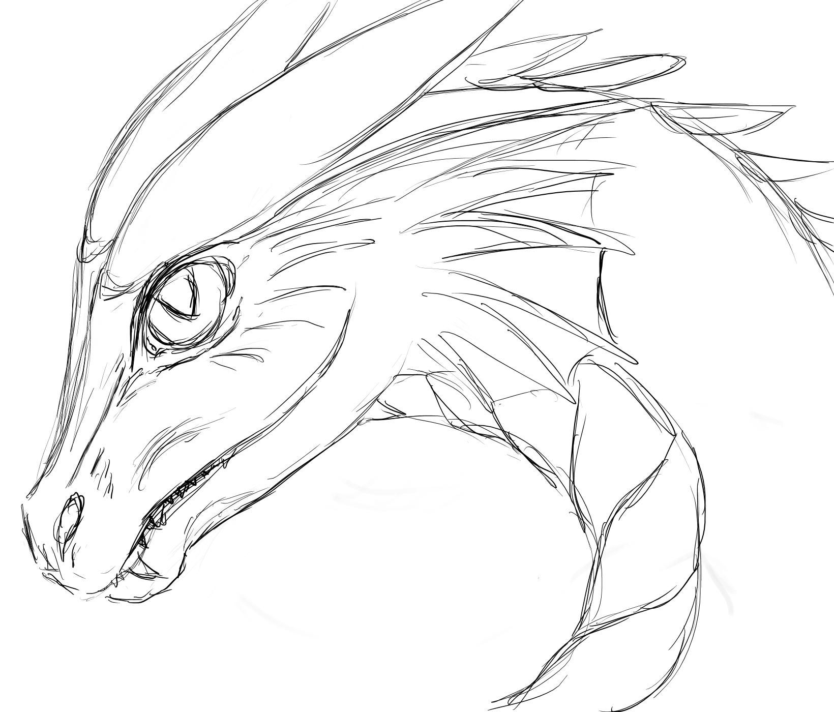 Gezeichneter Drachenkopf | Dragon sketch, Disney art drawings, Dragon