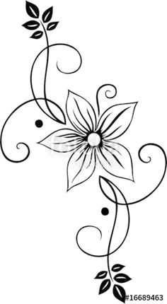 Vektor: Blumen Ornament, floral, Muster, Ranke | Doodle diy | Pinterest