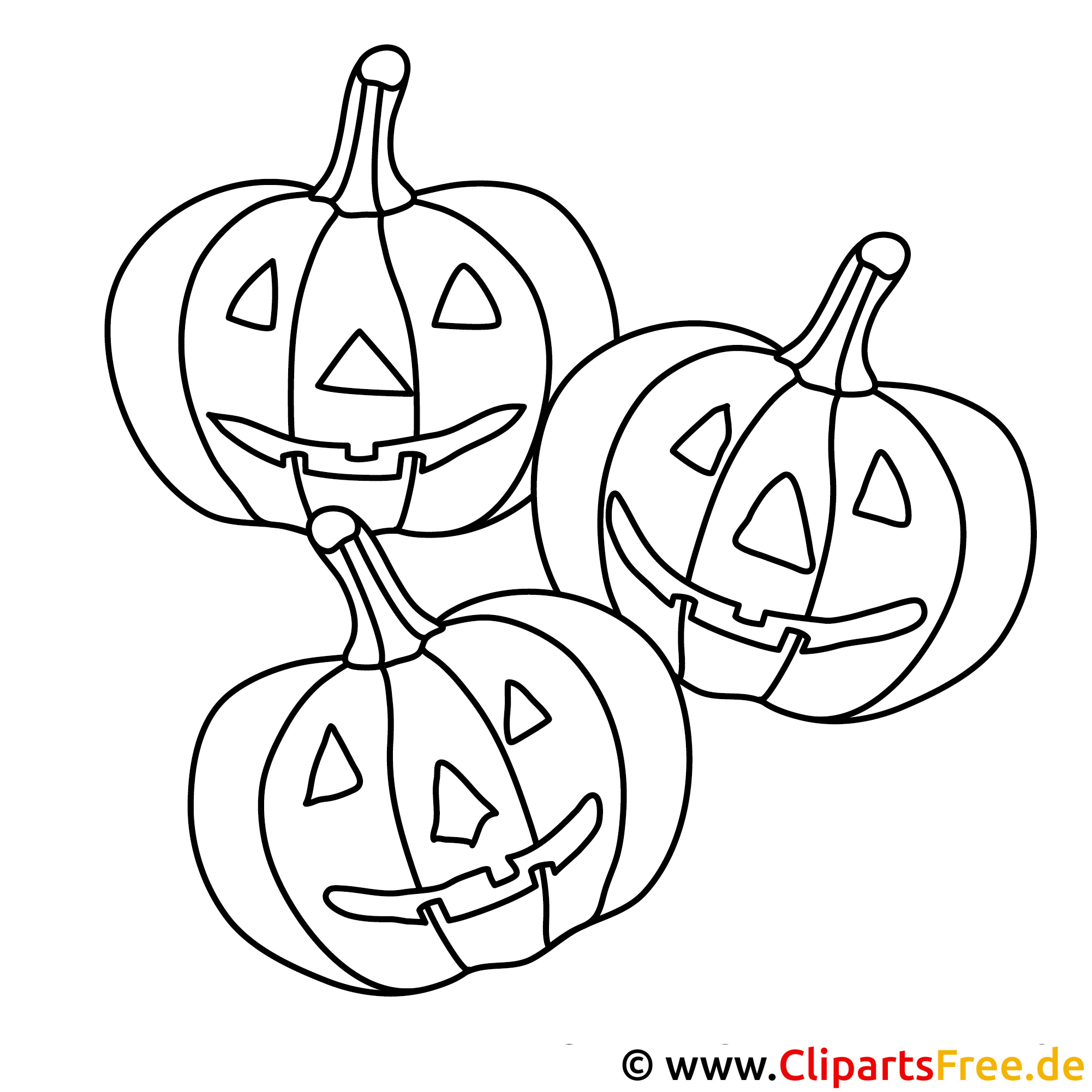 Halloween kleurplaten met pompoenen gratis