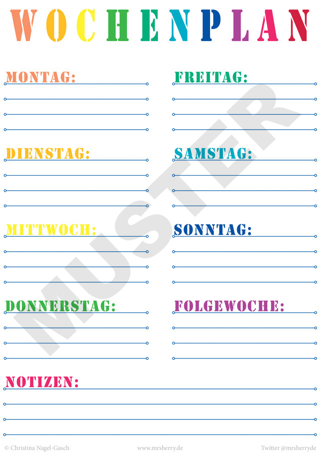 wochenplan zum ausdrucken kostenlos