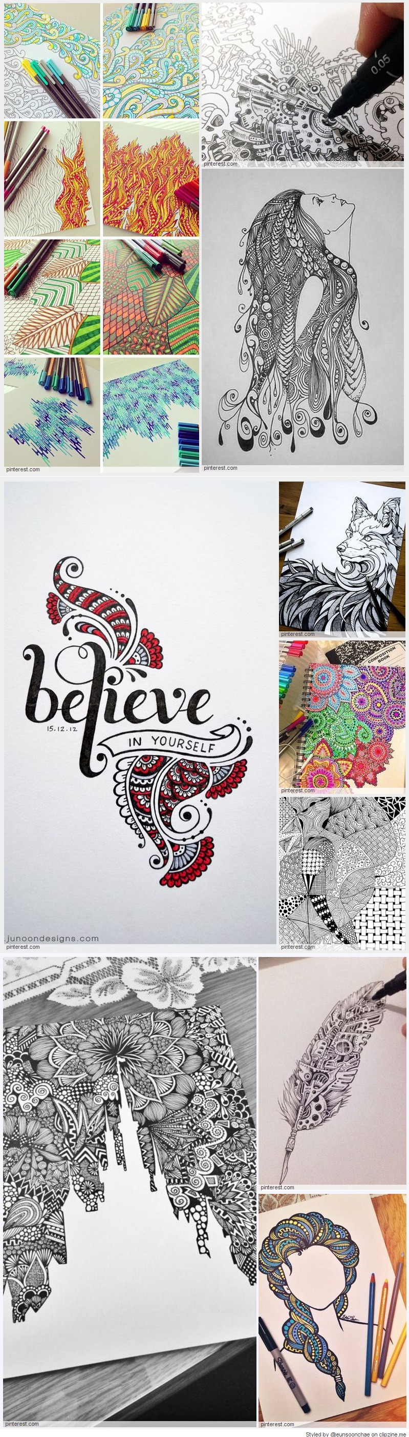 Zentangle Patterns (mit Bildern) | Zentangle muster, Coole kunst, Malen