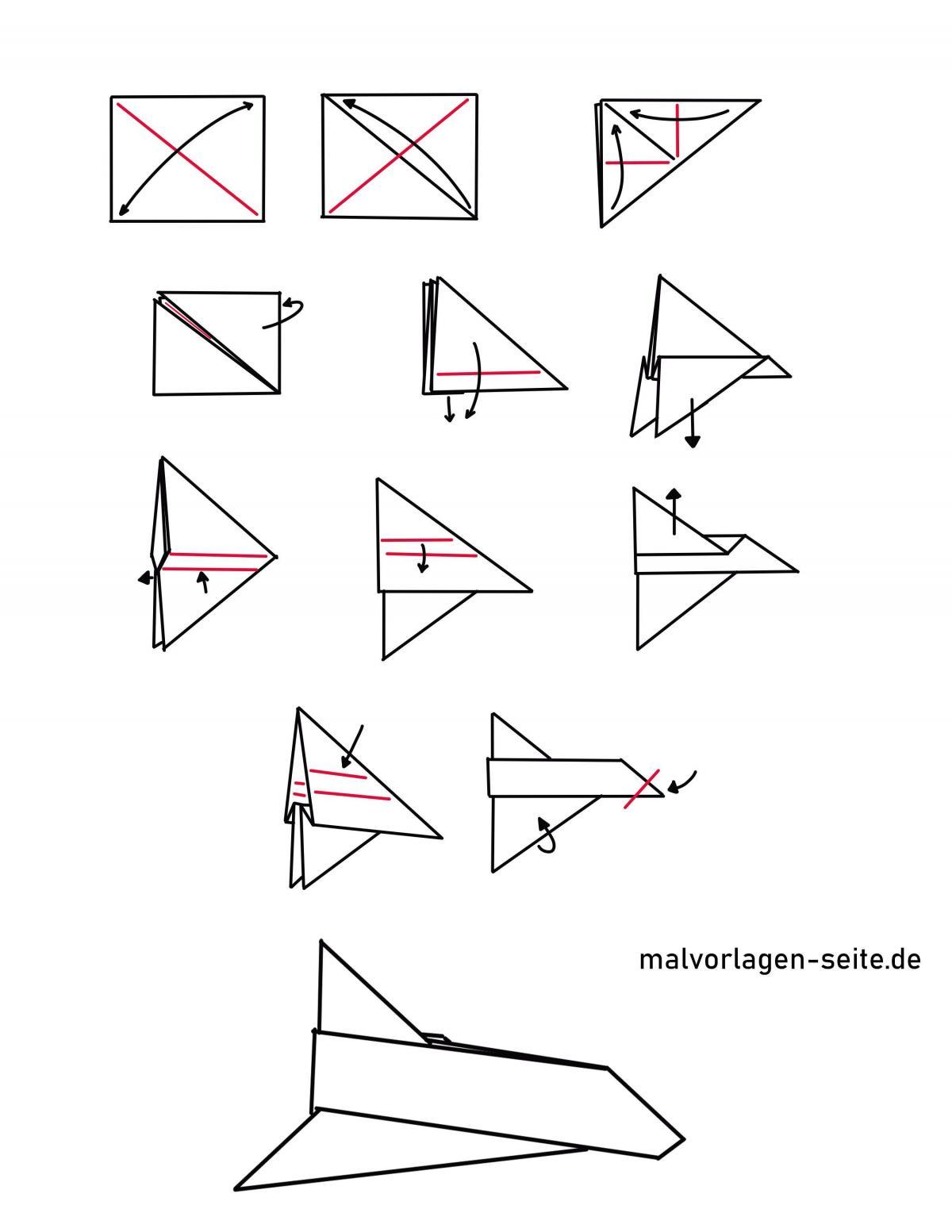 Anleitungen zum Falten von Papierfliegern - Papierflugzeuge basteln