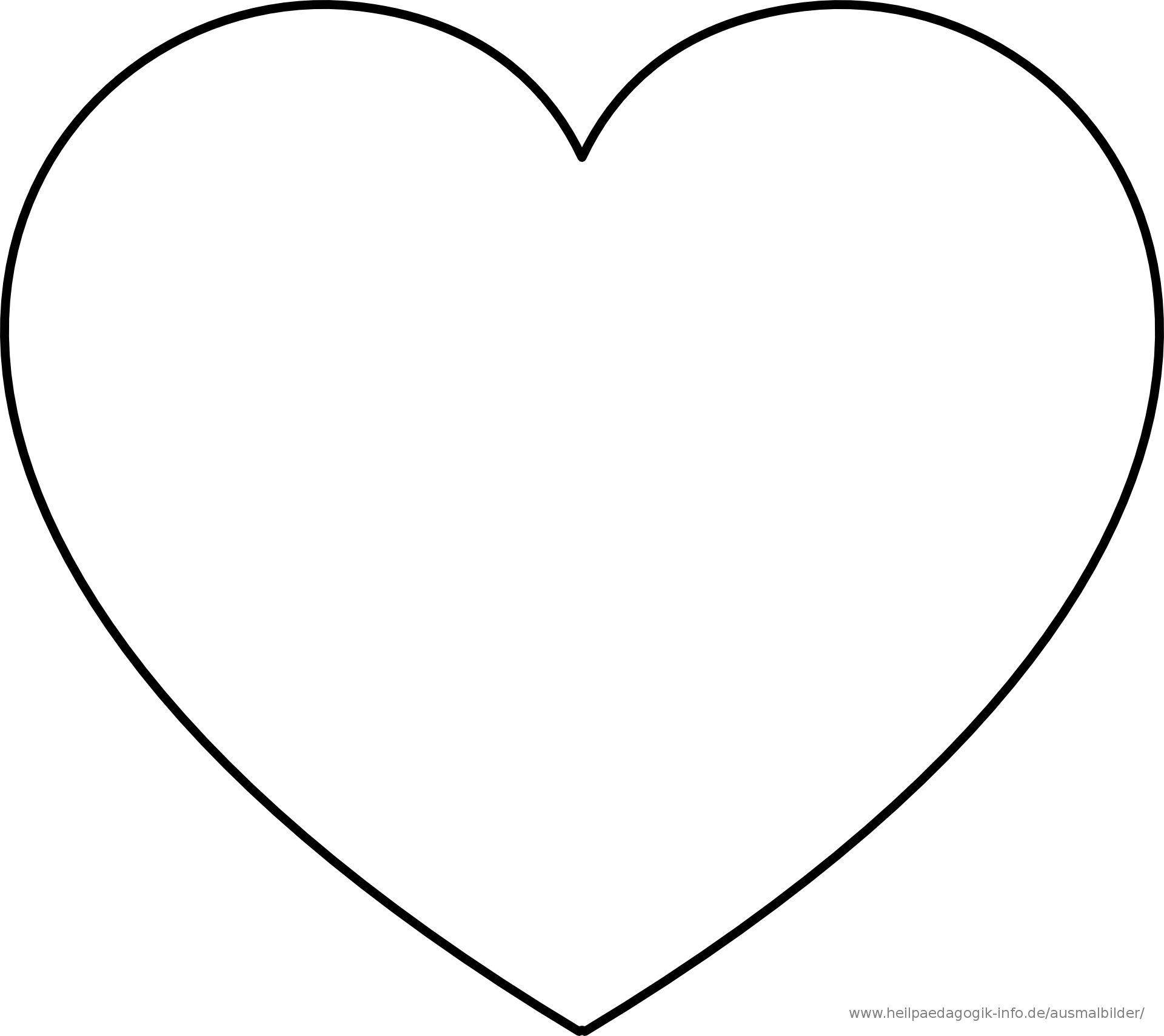 ausmalbild herz | Ausmalbilder für kinder | Printable heart template