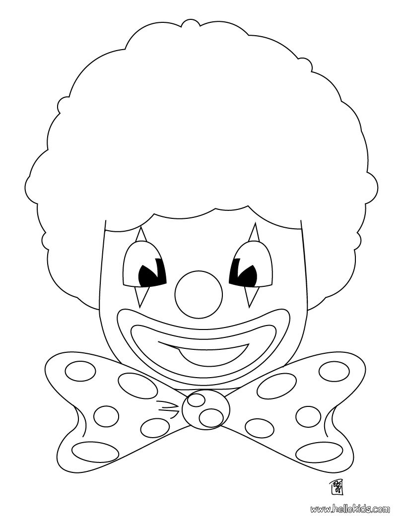 Clown head coloring pages - Hellokids.com