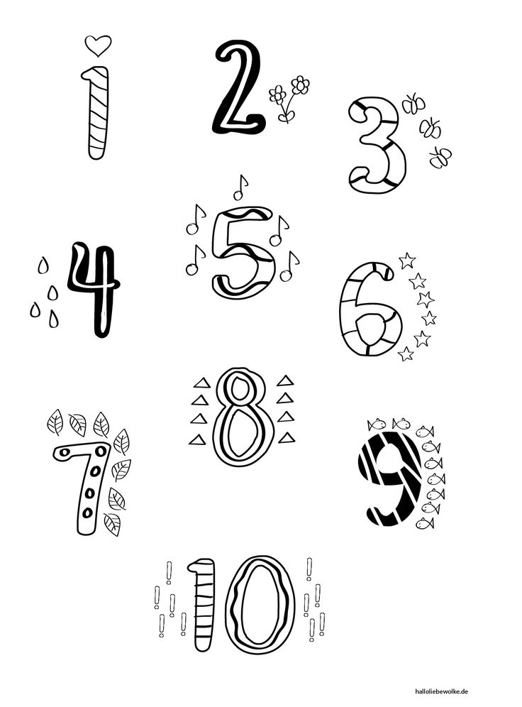 Zahlenbilder 1-10 Zum Ausdrucken / Lernblatt Zahlen 1 10 Lerne Zahlen