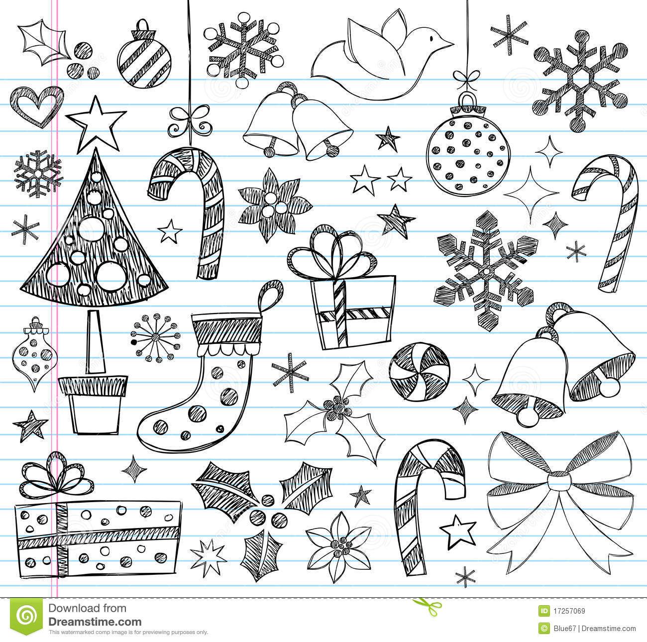 Christmas Hand-Drawn Sketchy Doodles - Download From Over 38 Million