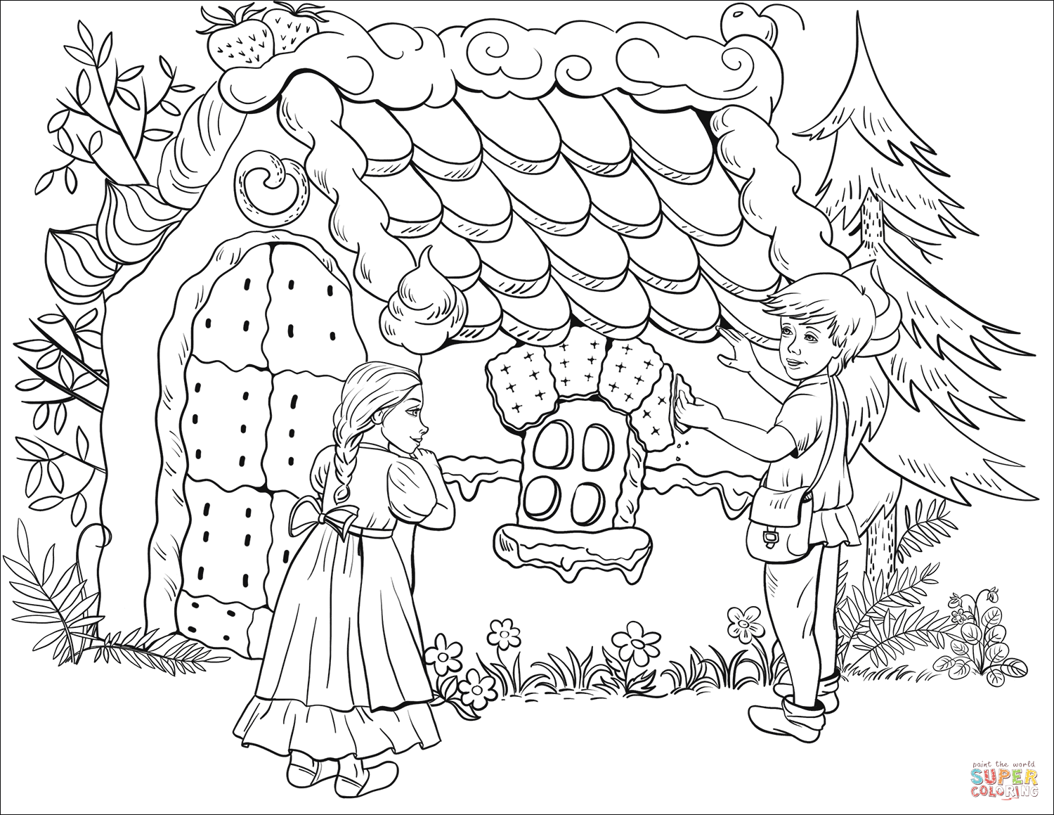 Black and White Cartoon Coloring Pages