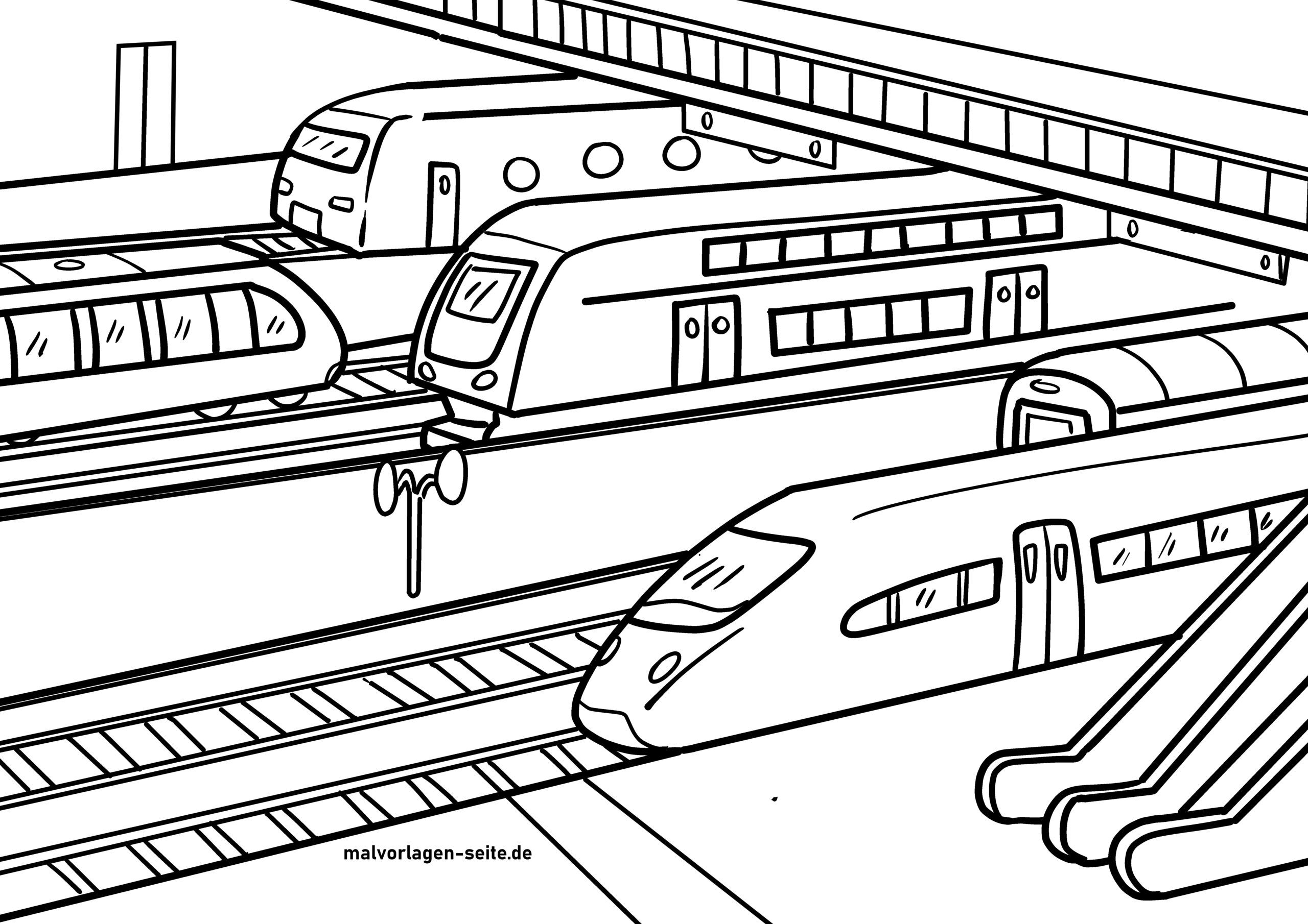 Coloring page railway station - building railroad | Free coloring pages