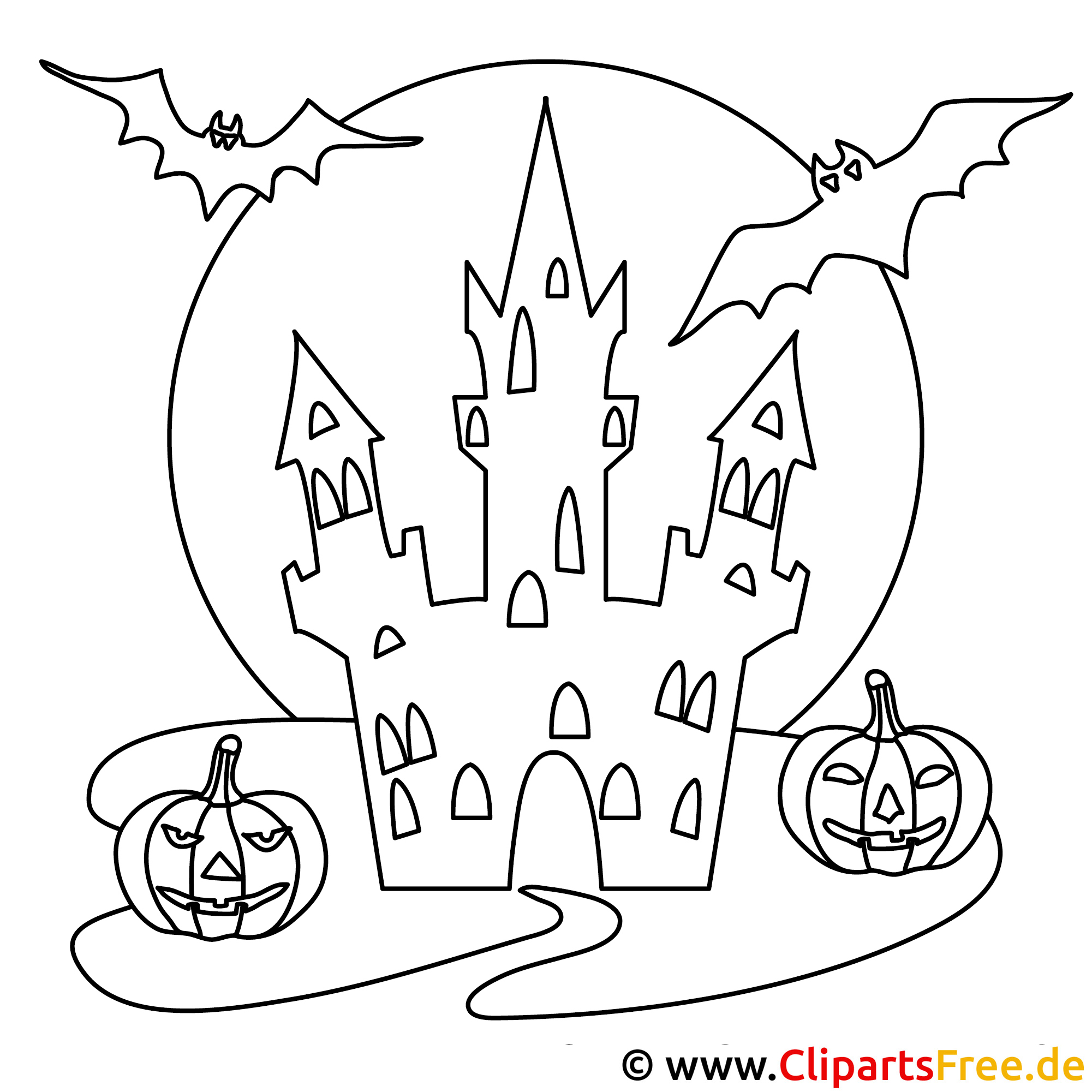 Desenho de Halloween para colorir Castelo