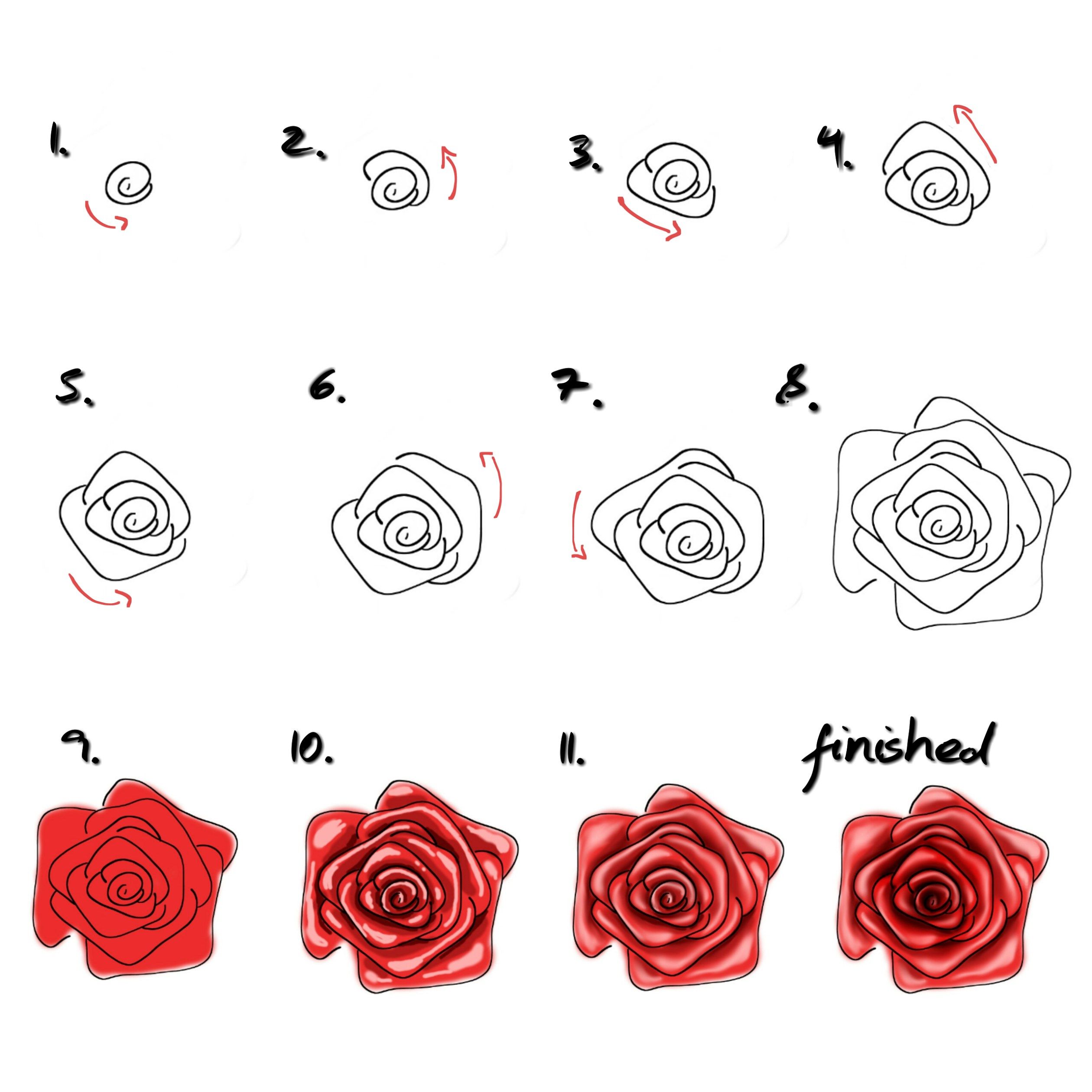 Rose malen für Anfänger - einfaches Tutorial/ malen lernen | Flower