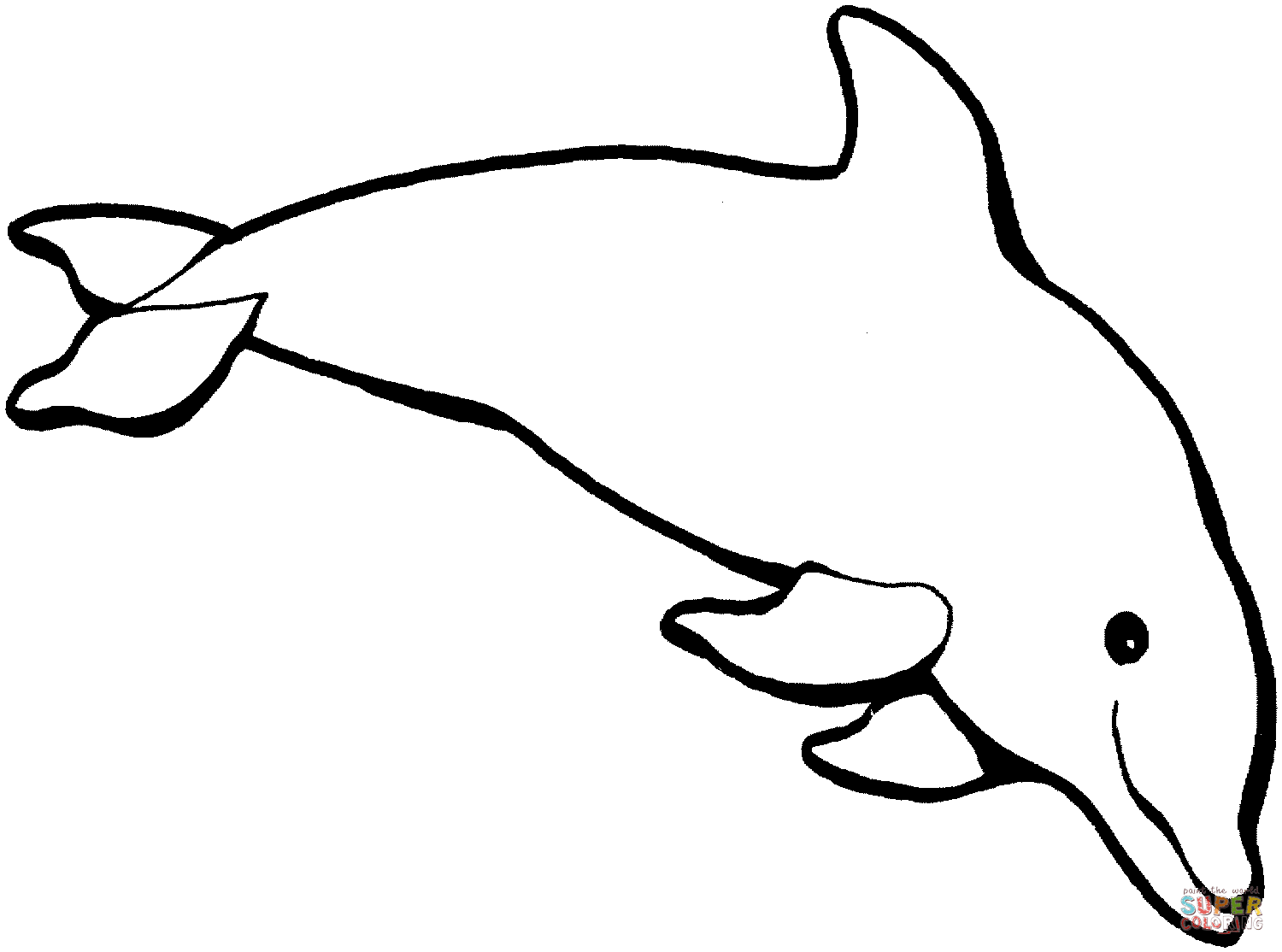 dolphin-1-coloring-page.gif (1500×1114) | Dolphin coloring pages