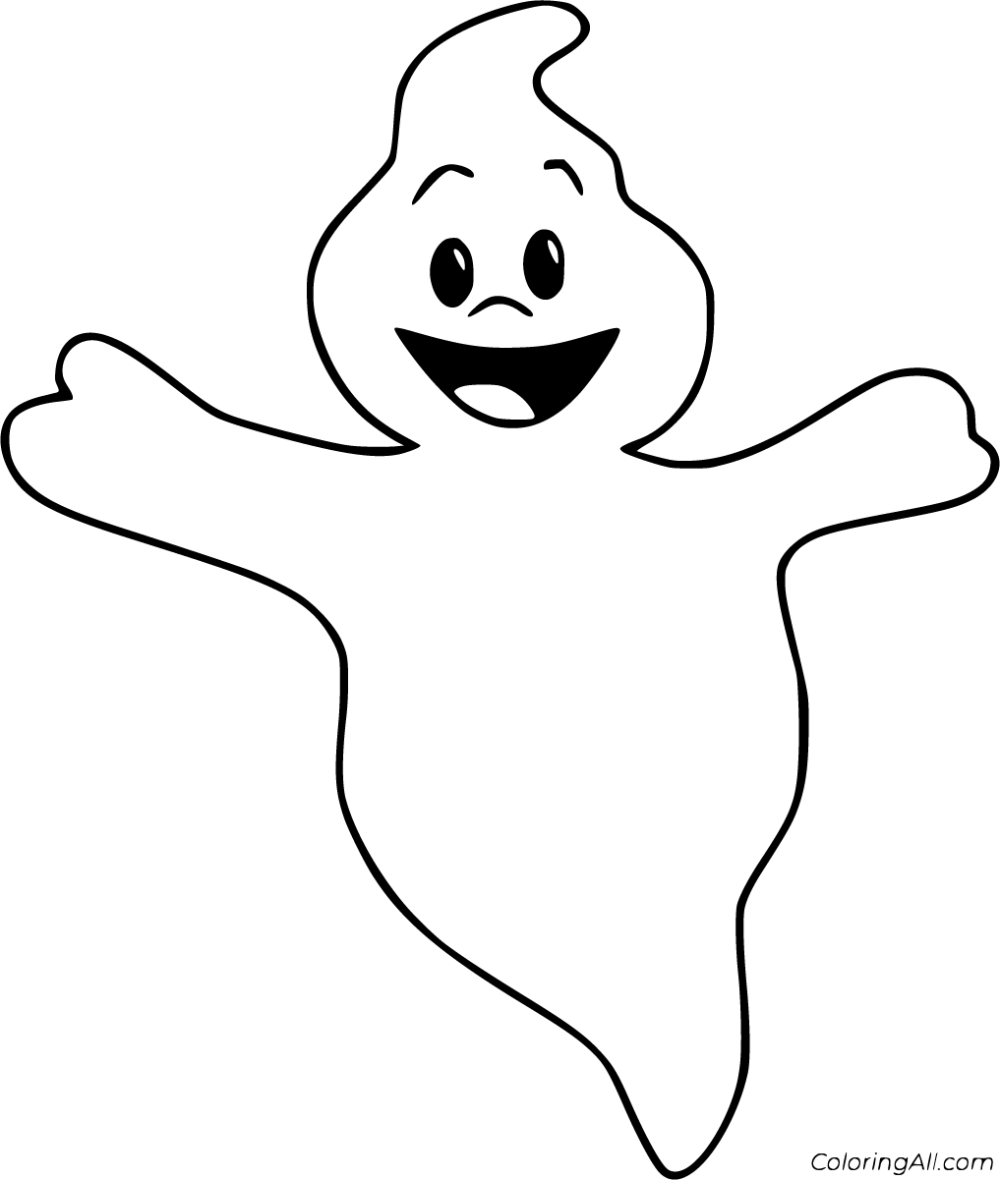 36 free printable Ghost coloring pages in vector format, easy to print