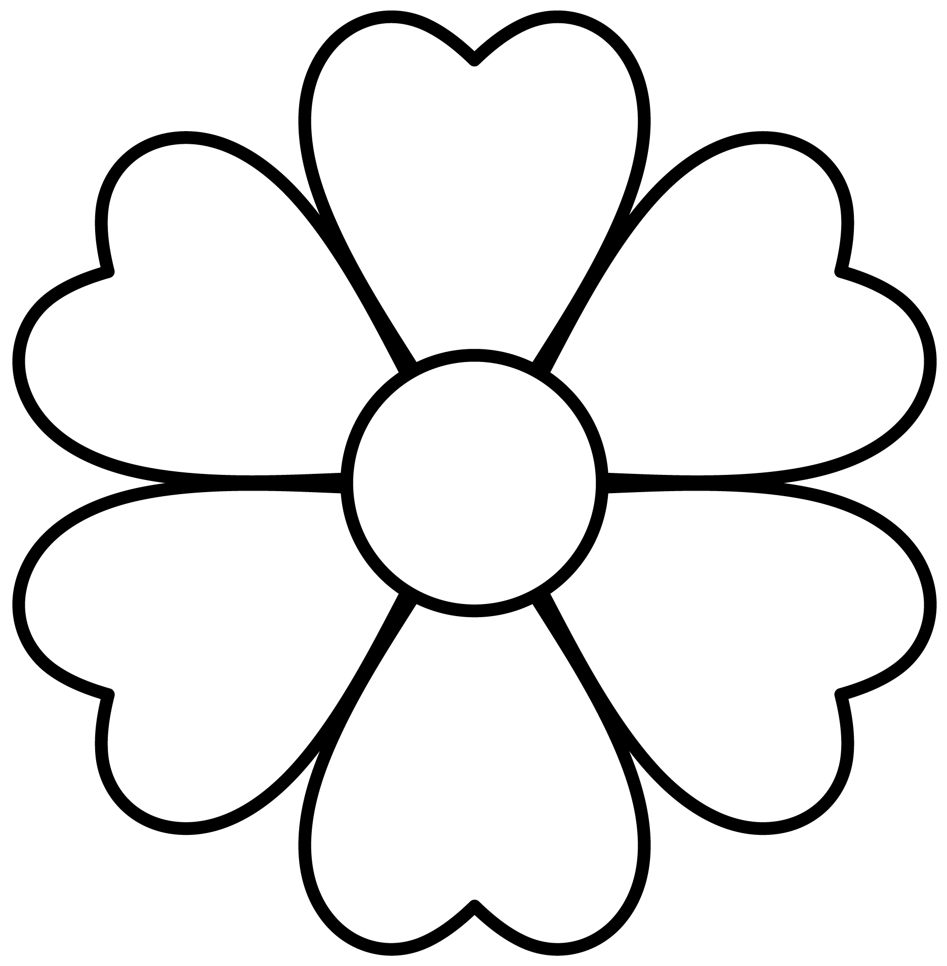 6-petal | Flower templates printable, Flower coloring pages, Flower drawing