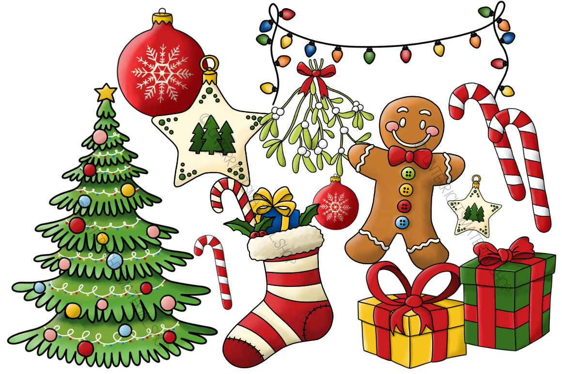 Weihnachten Clipart zur Gestaltung von Grundschulmaterialien