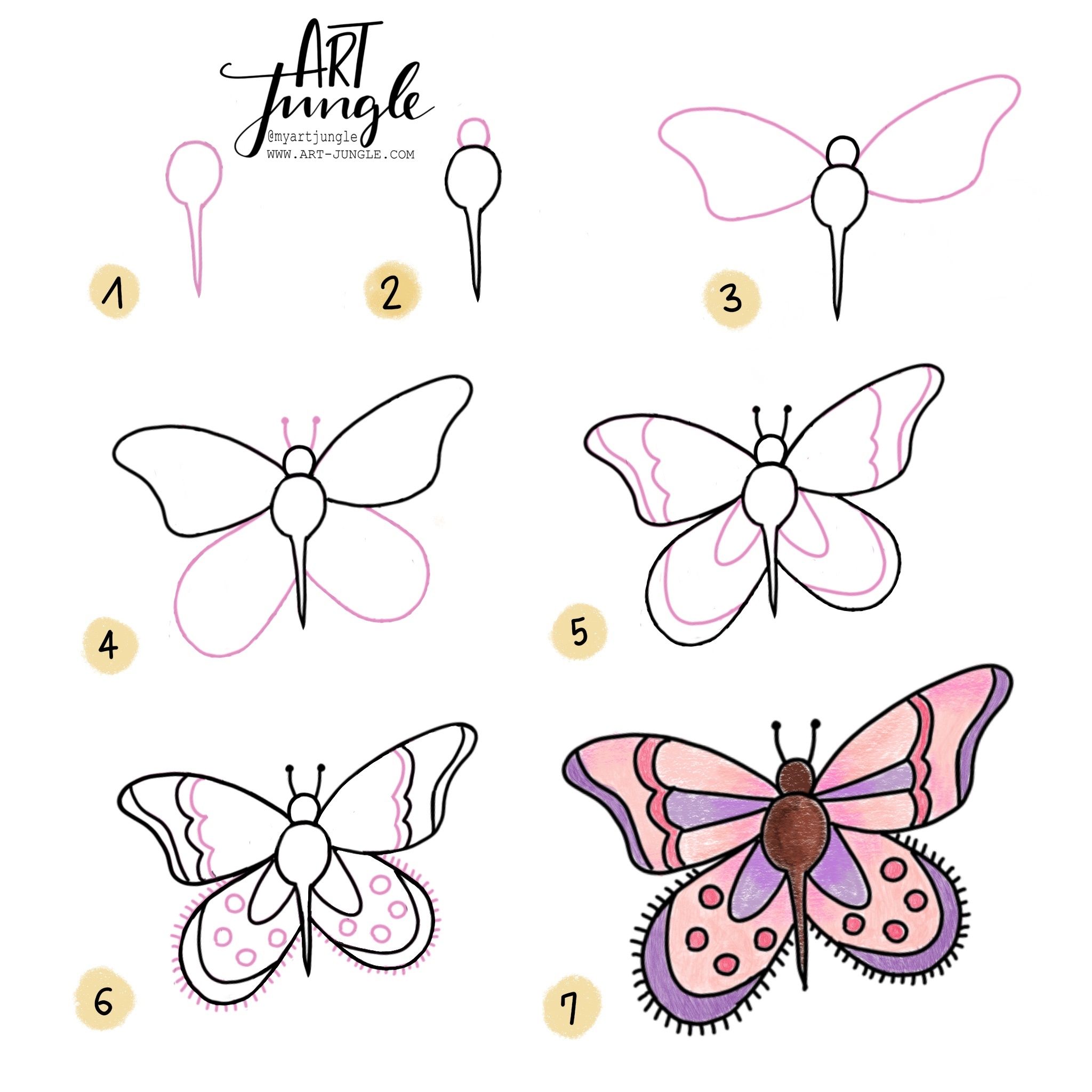 Schmetterling Einfach Zeichnen Tutorial Dekoking Diy - Reverasite