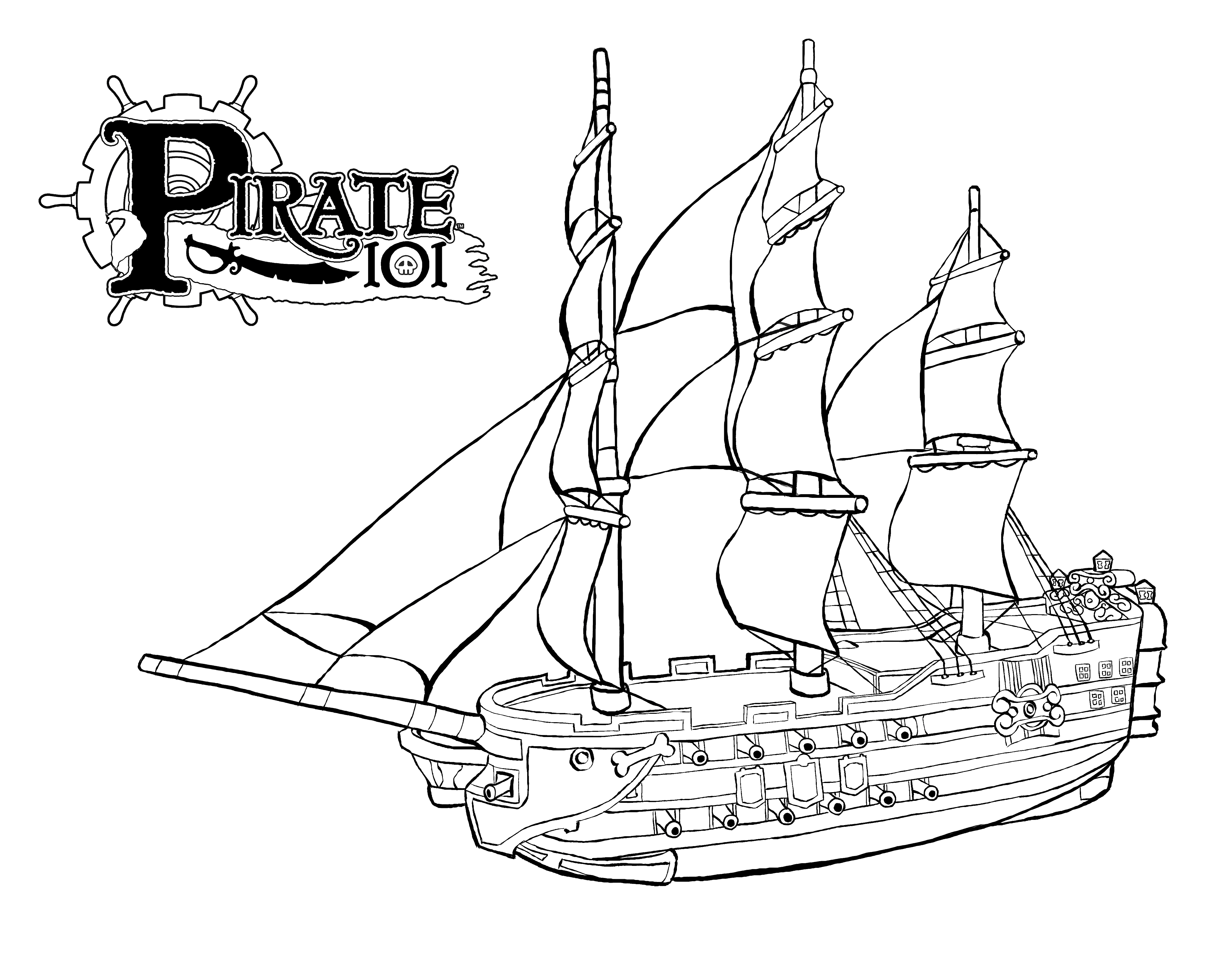 Container Ship Coloring Page