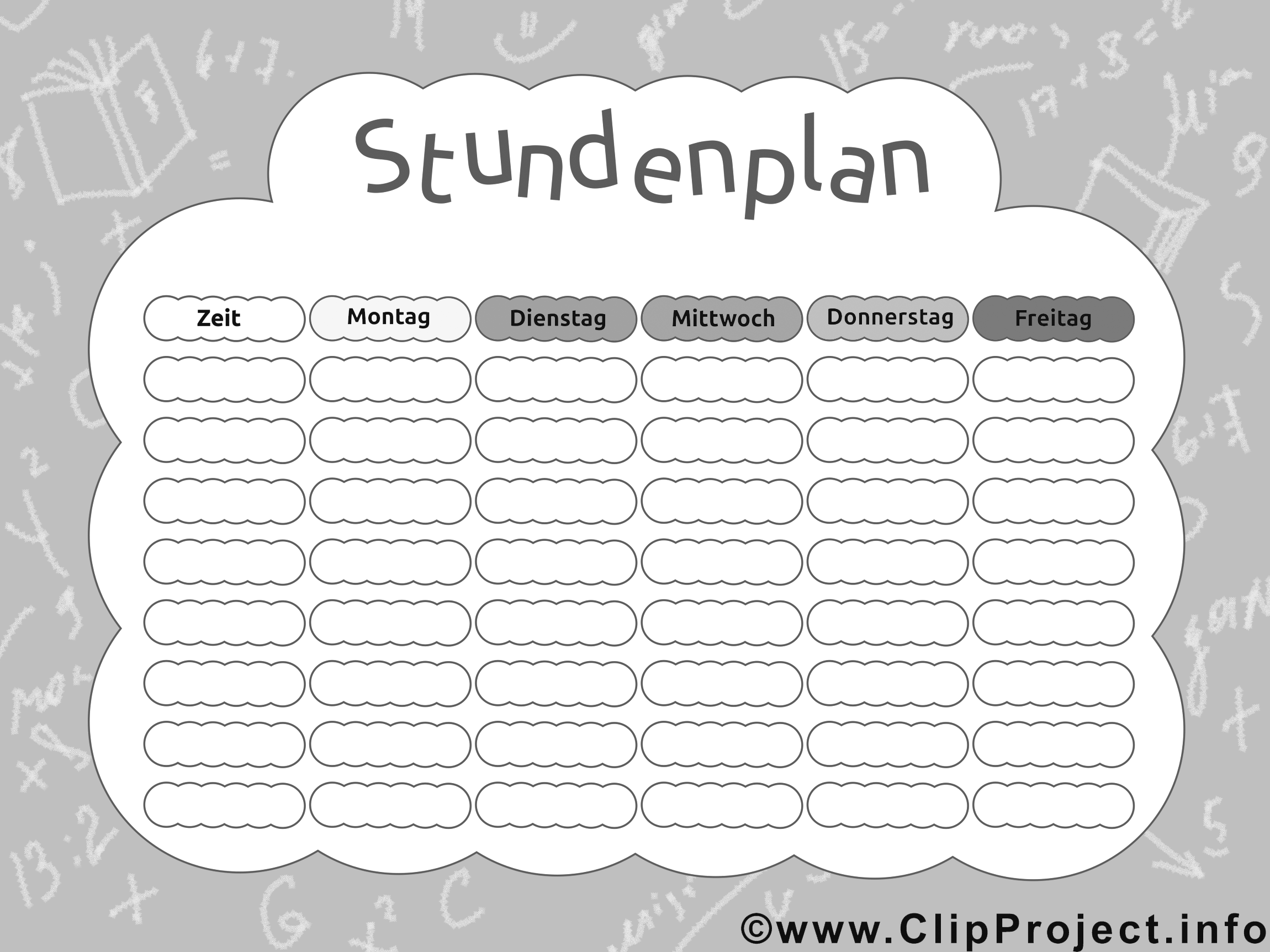 leerer stundenplan