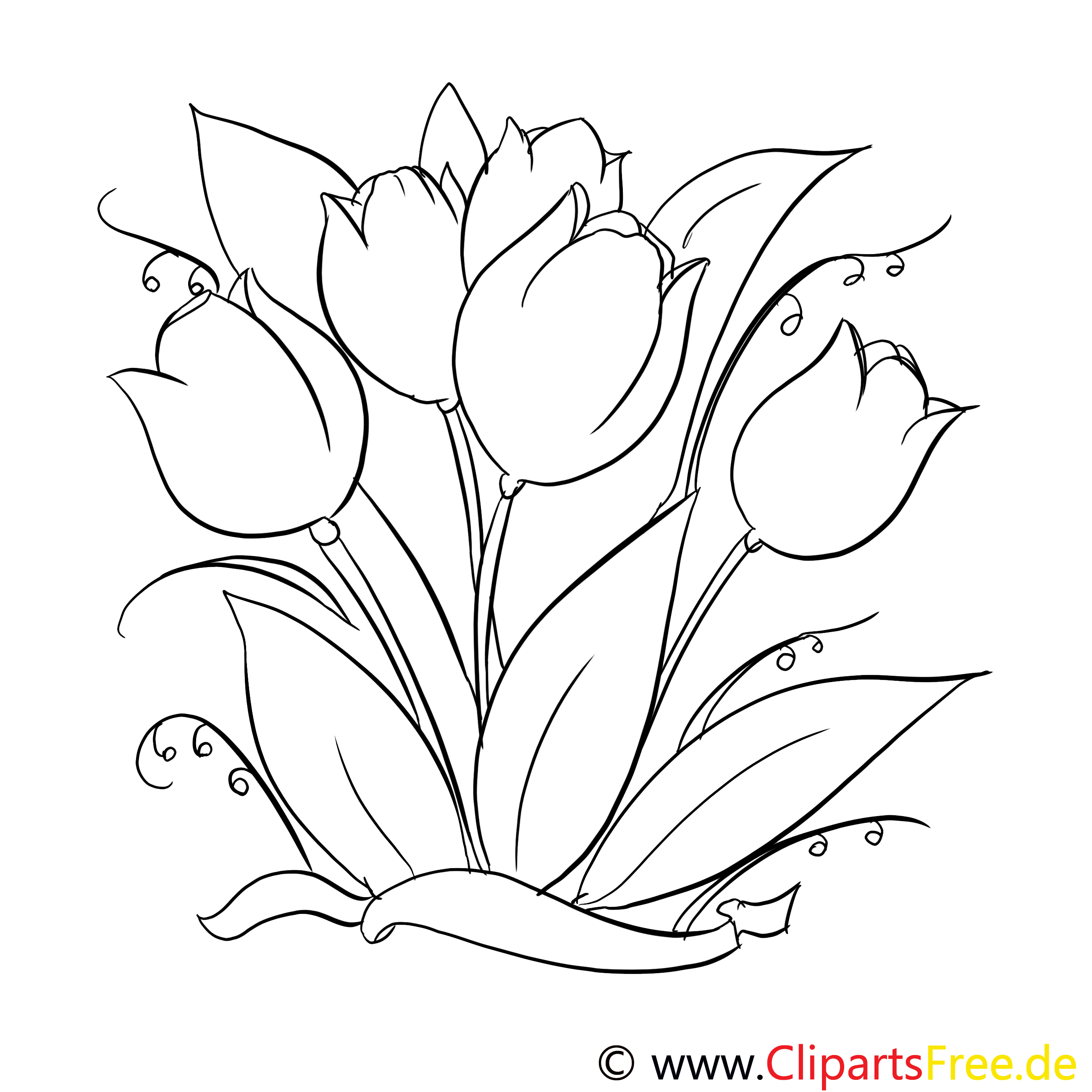 Tulp kleurplaten gratis