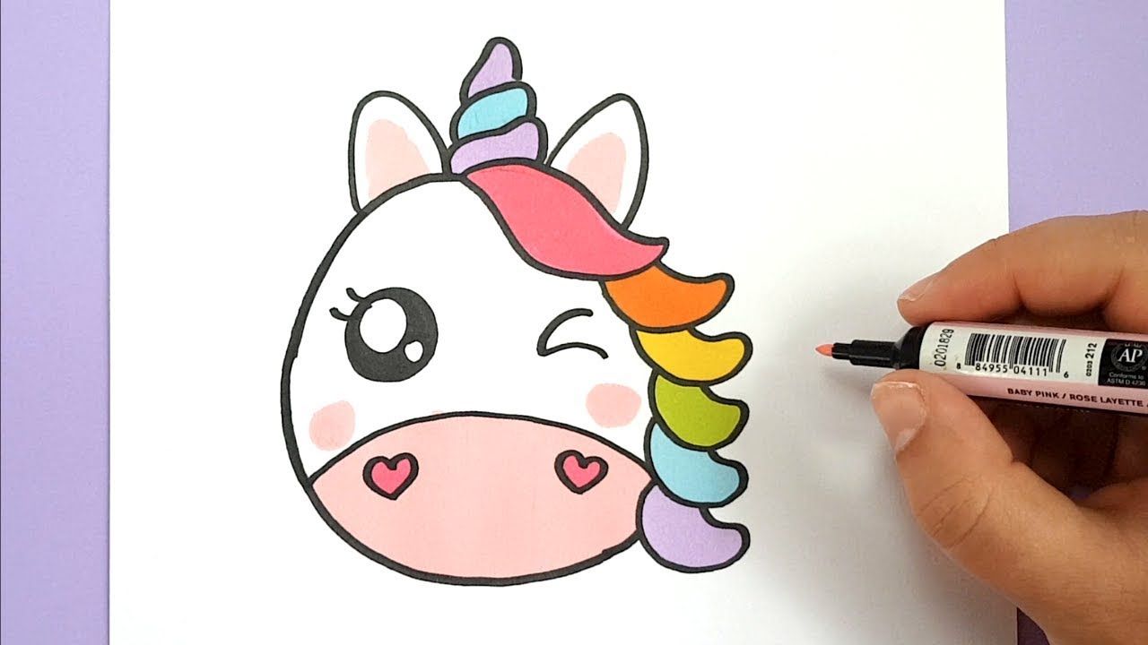 KAWAII REGENBOGEN EINHORN EMOJI SELBER MALEN - DIY - YouTube Kawaii