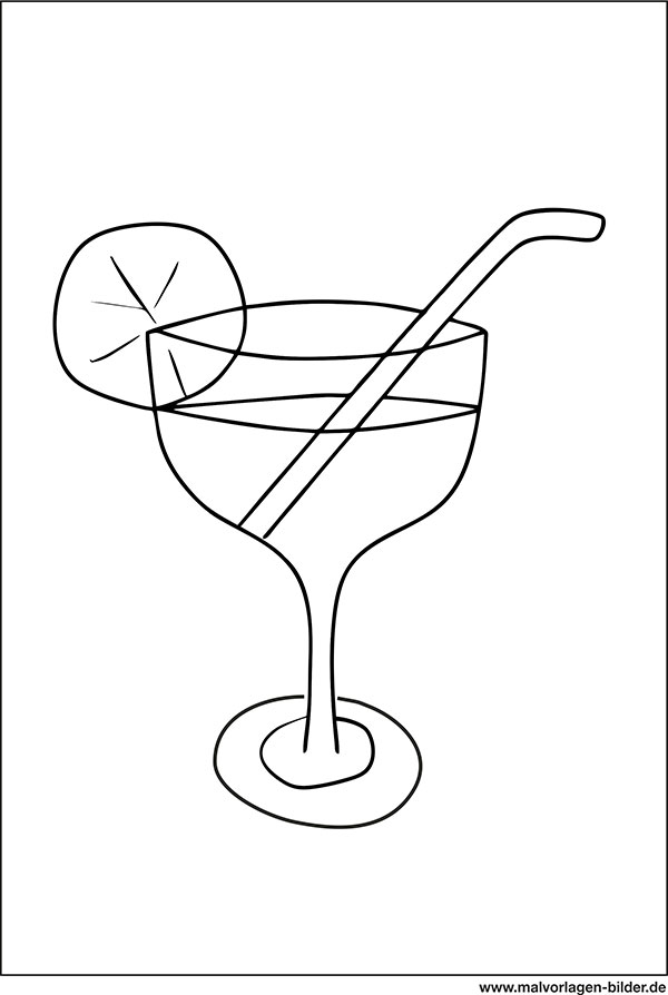 Cocktail – Ausmalbild zum Ausdrucken