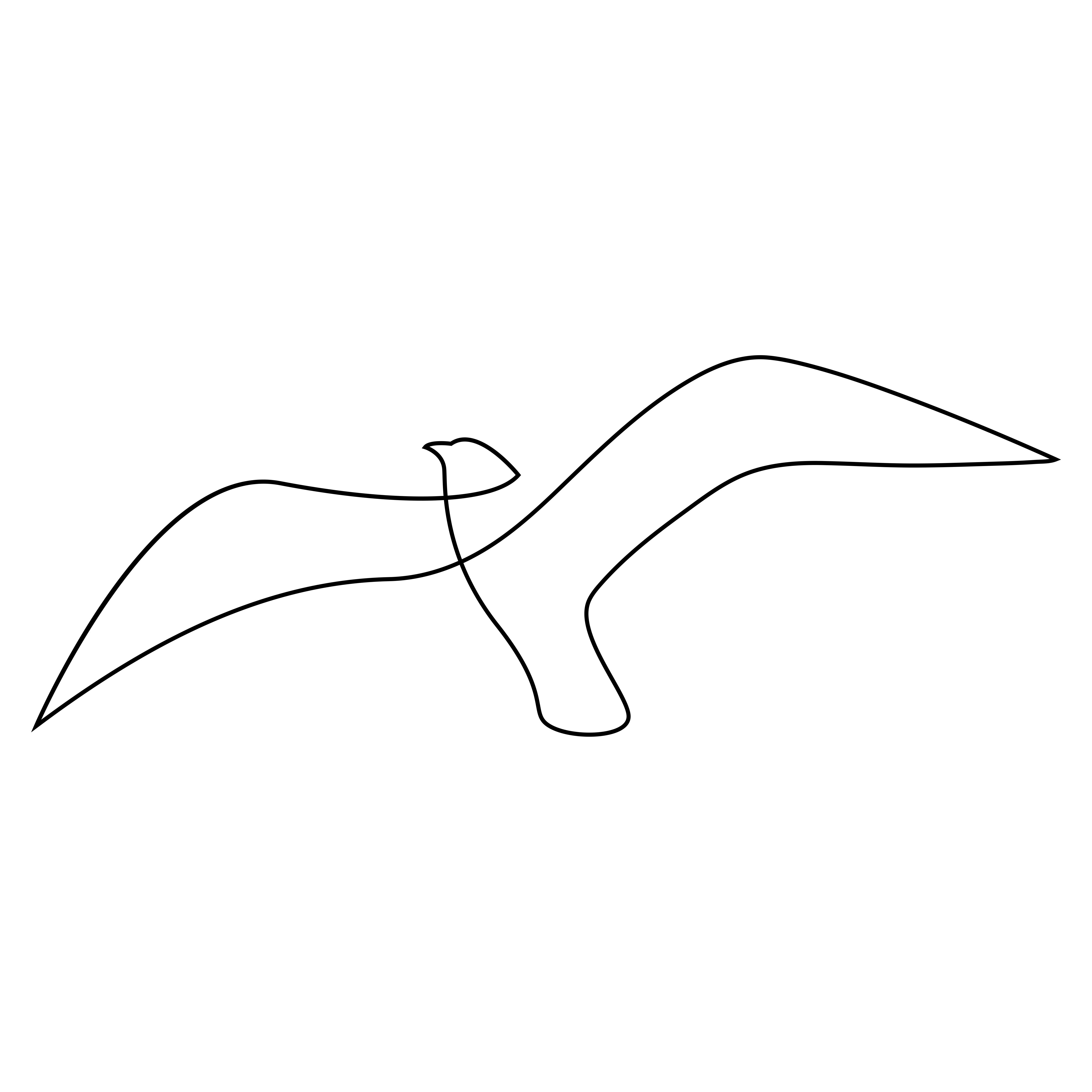 One line seagull - art by addillum | Single line drawing, Line art