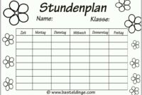 stundenplan klein zum ausdrucken