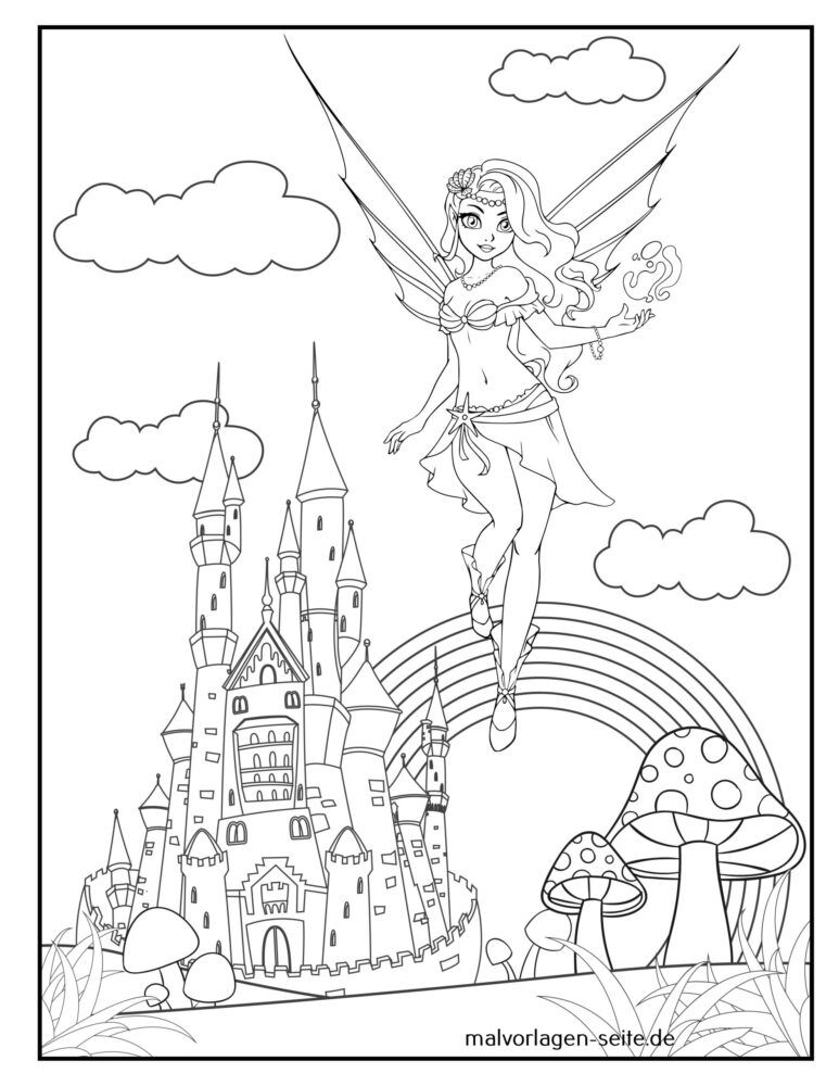 Coloring page elves and fairies | Free coloring pages