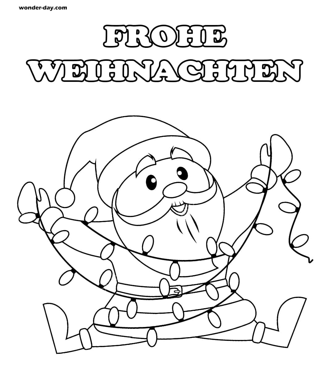 Ausmalbilder Weihnachtsmann. Kostenlos drucken