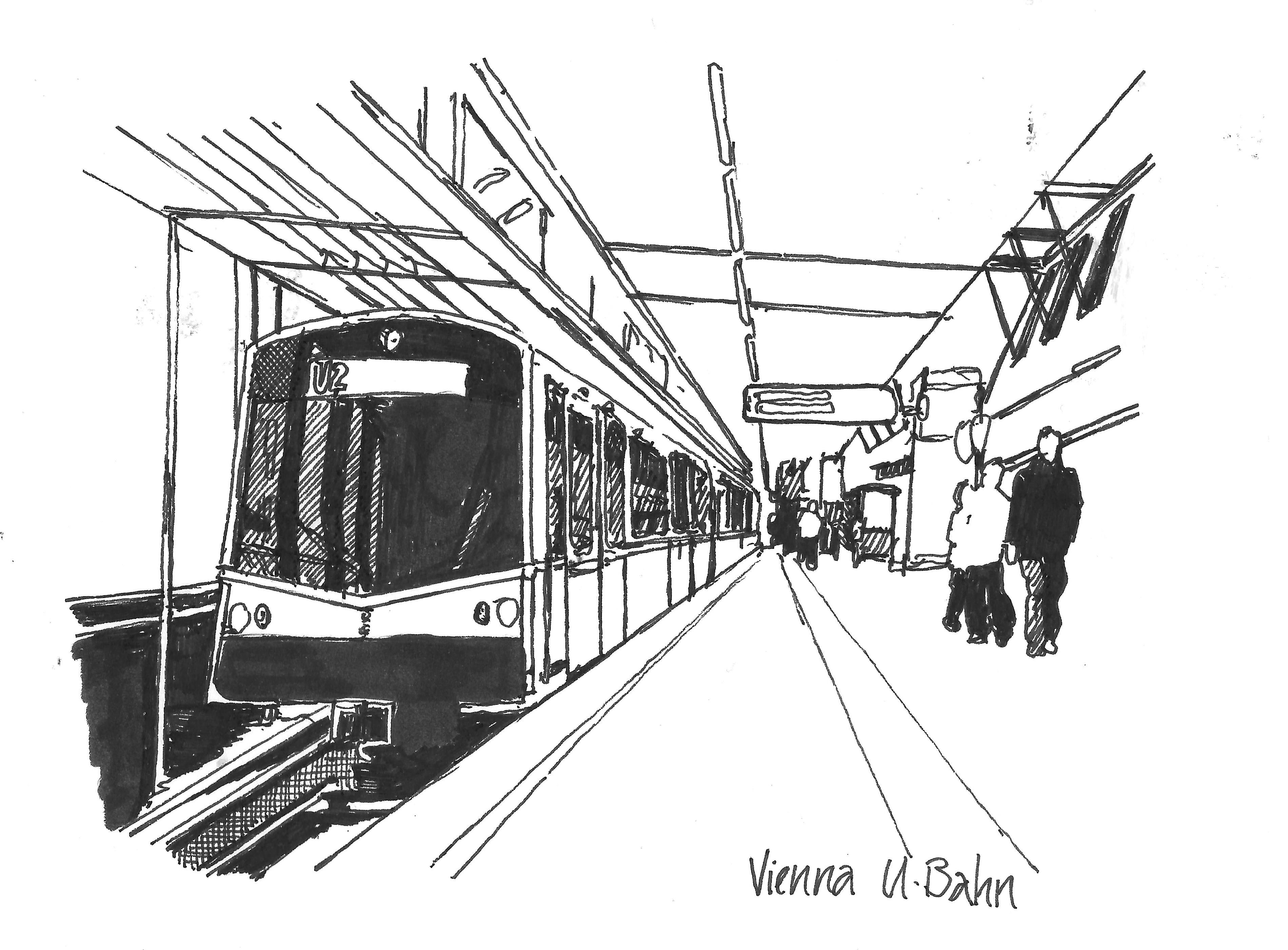 Vienna U Bahn | U bahn, U bahn station, Skizzen